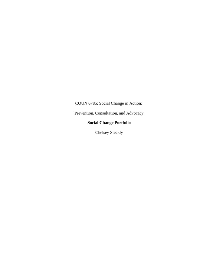 Prevention Portfolio - Depression and Child Abuse