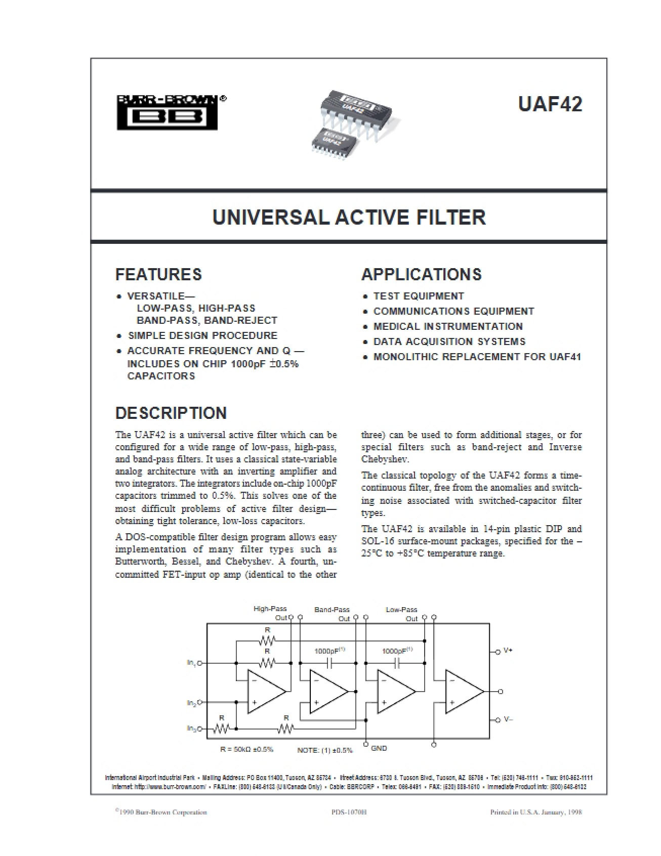 Universal Active Filter - Electrical Circuits and Systems II Lab