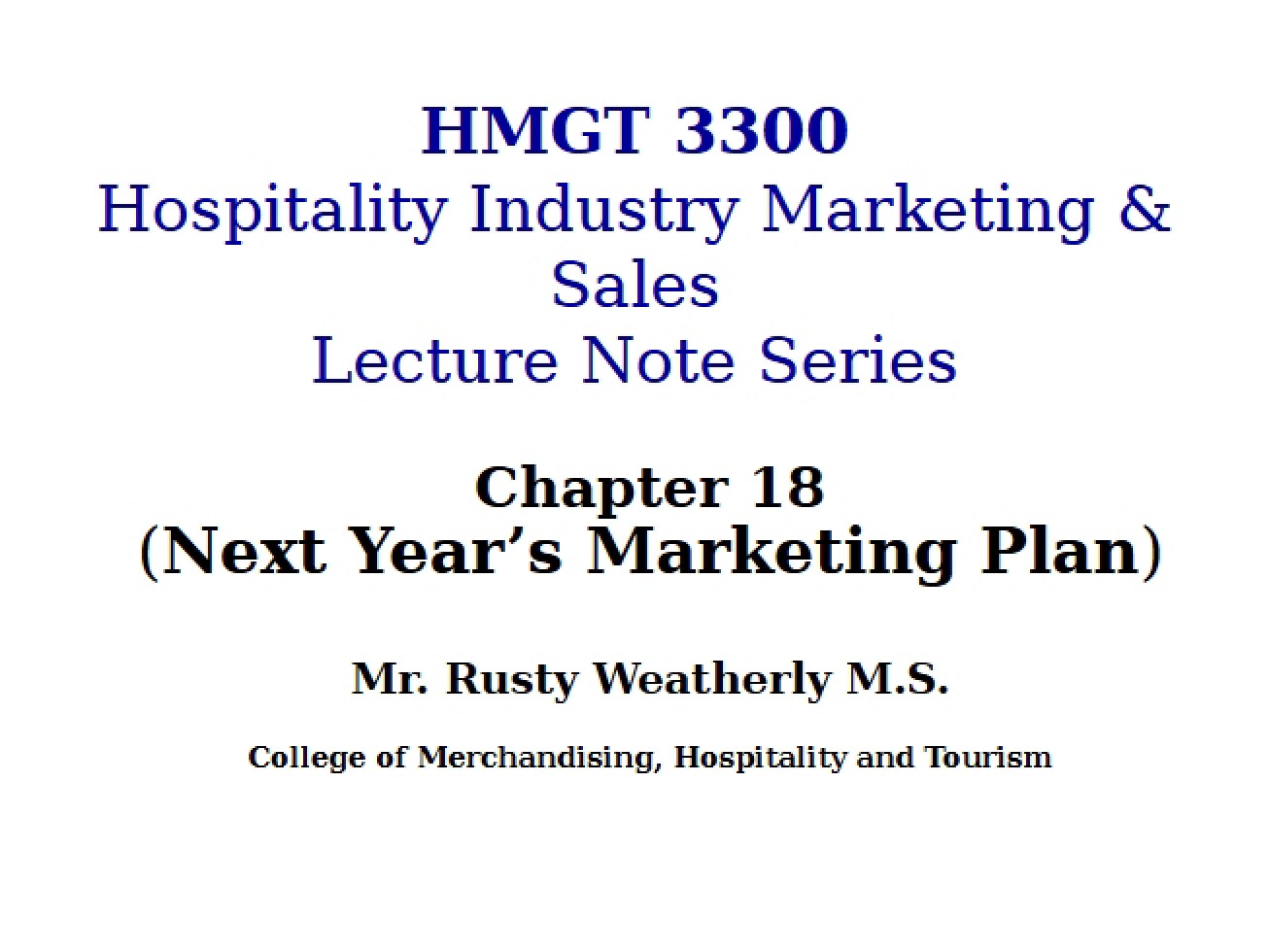 Presentation Slides Chapter Eighteen