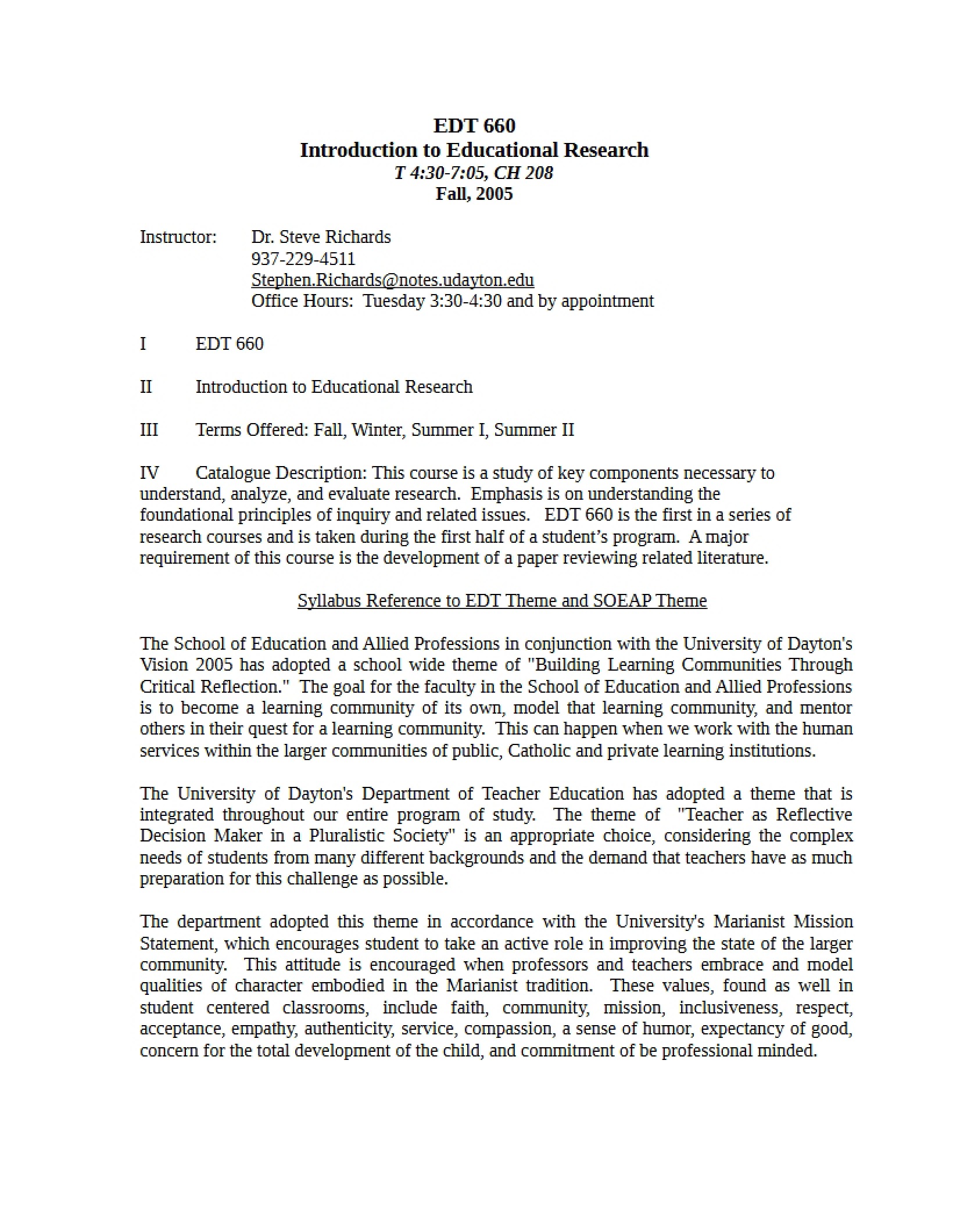 Intro to Ed Research Course Outline