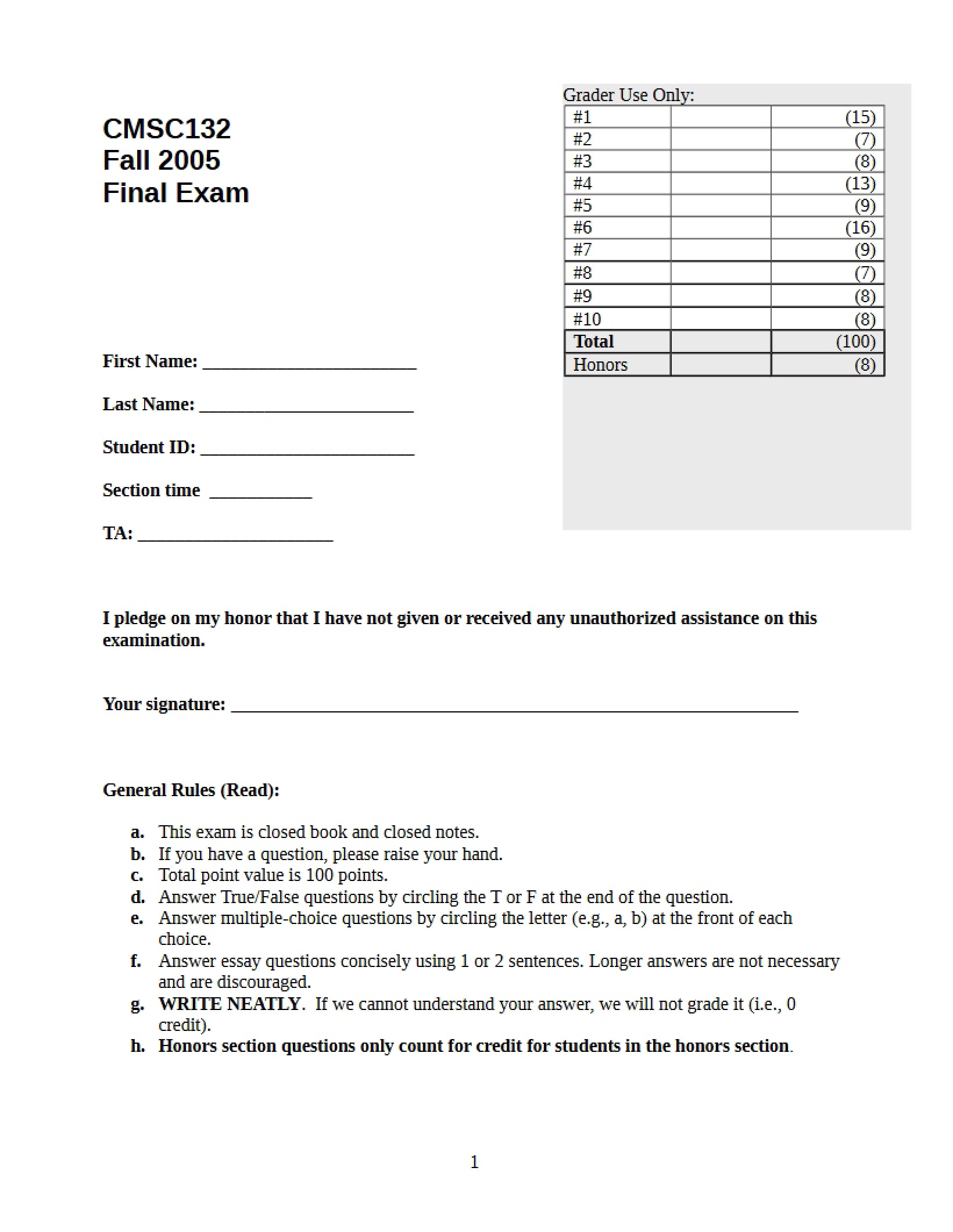 OOP II Final Exam