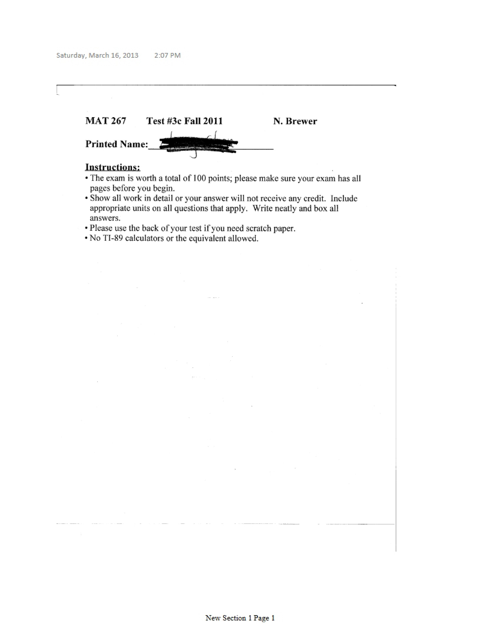Third Test Assessment