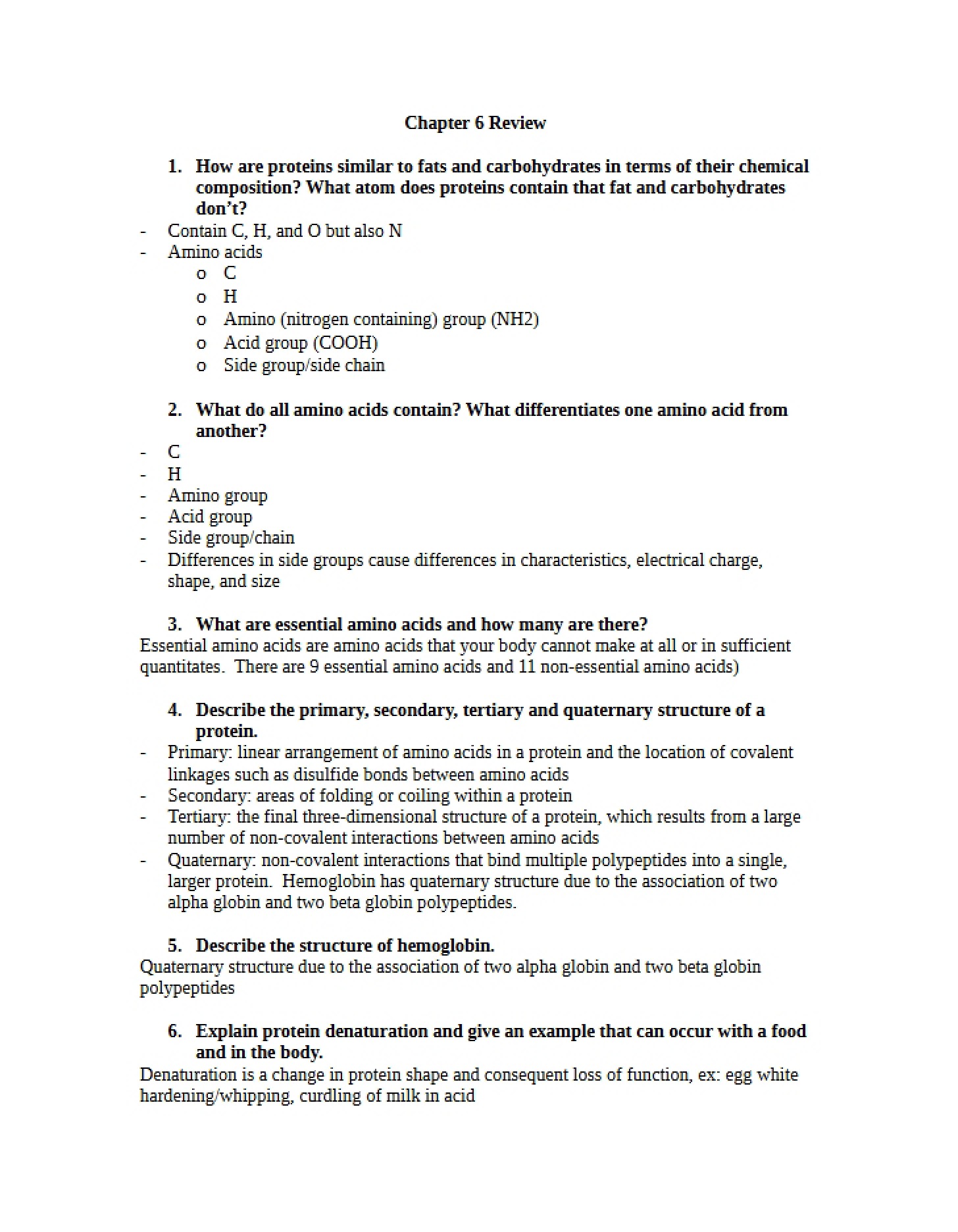 Review Questions for Chapter 6