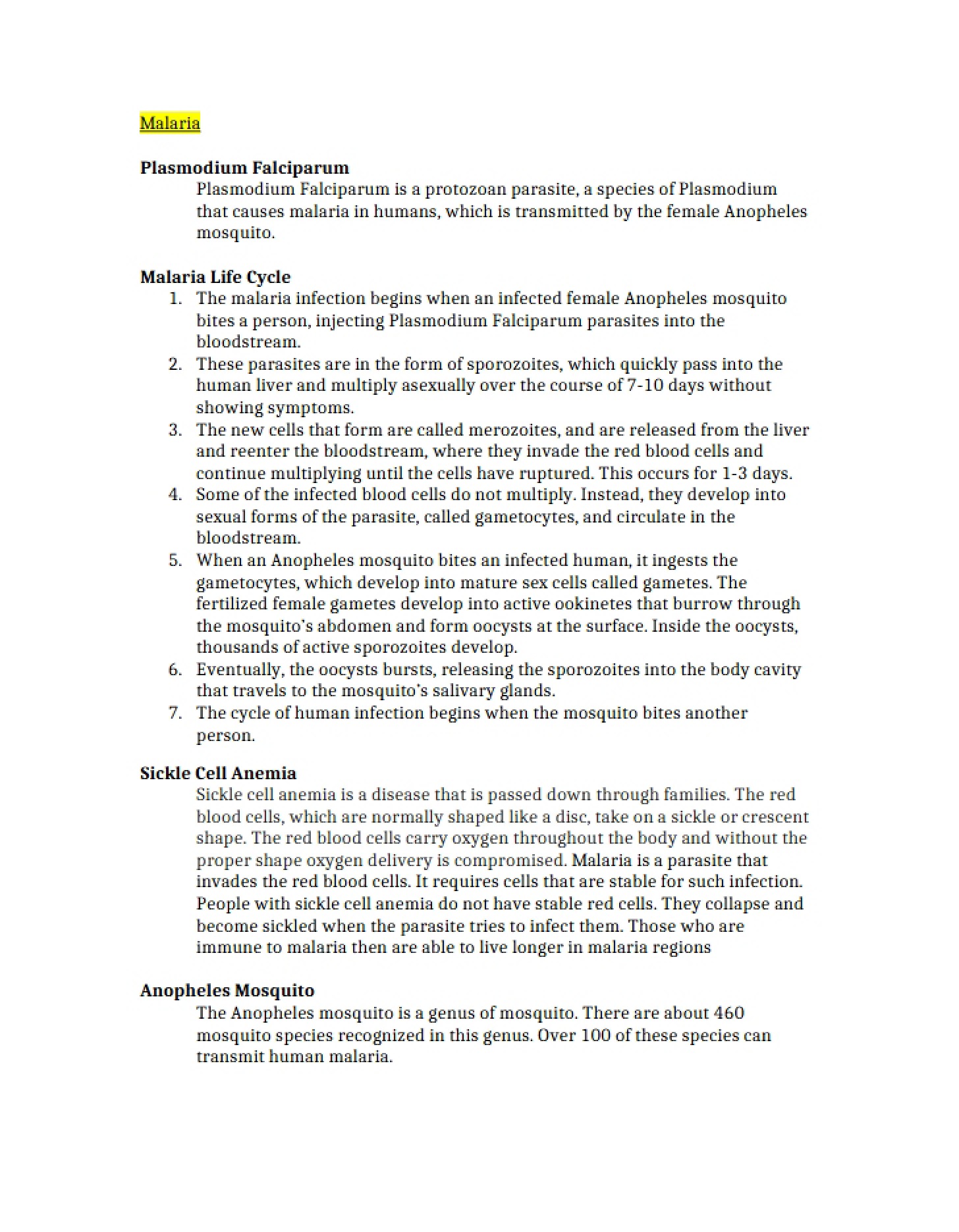 Malaria Control and Global Health