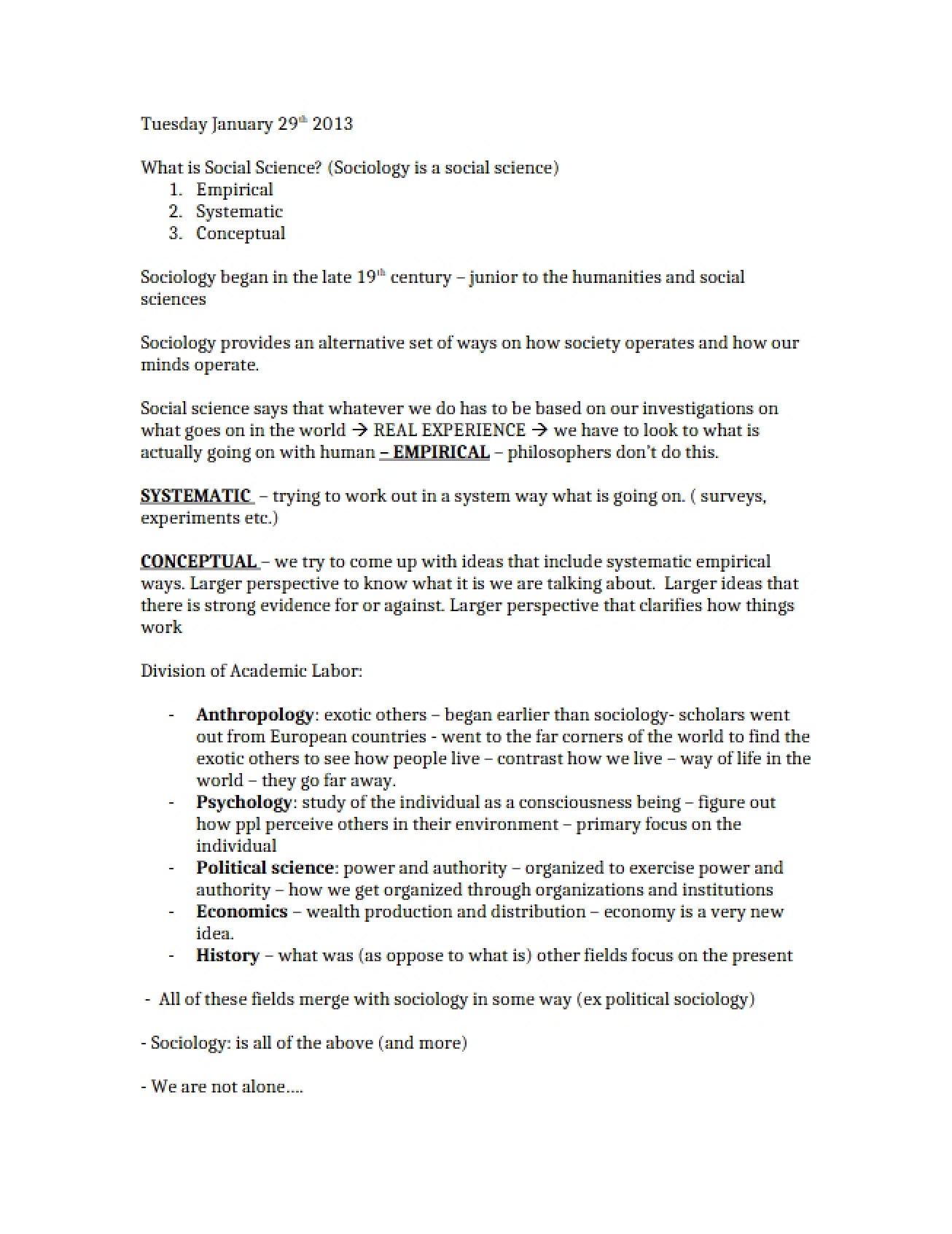 General Sociology