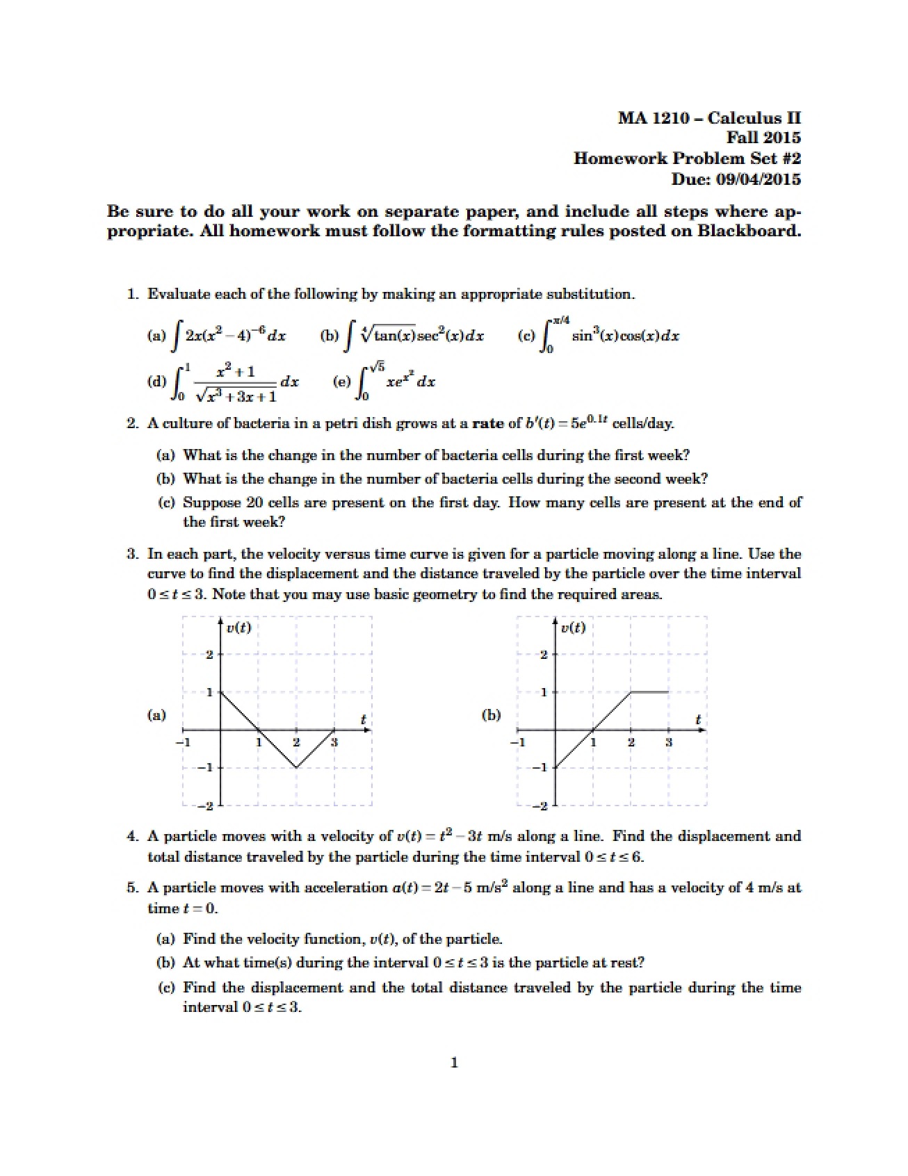 Second Homework Problem Set