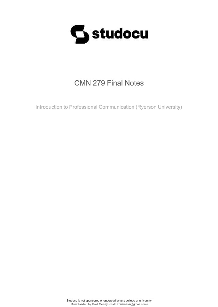 CMN 279 Final Exam Notes