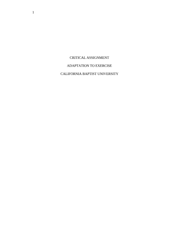 Neuromuscular Adaptations and Responses