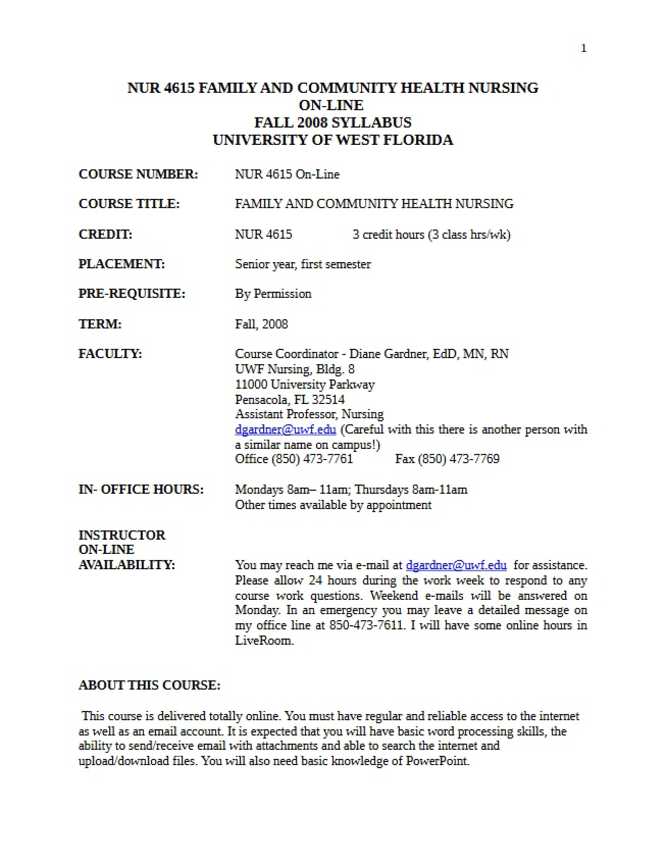 Course Syllabus Document