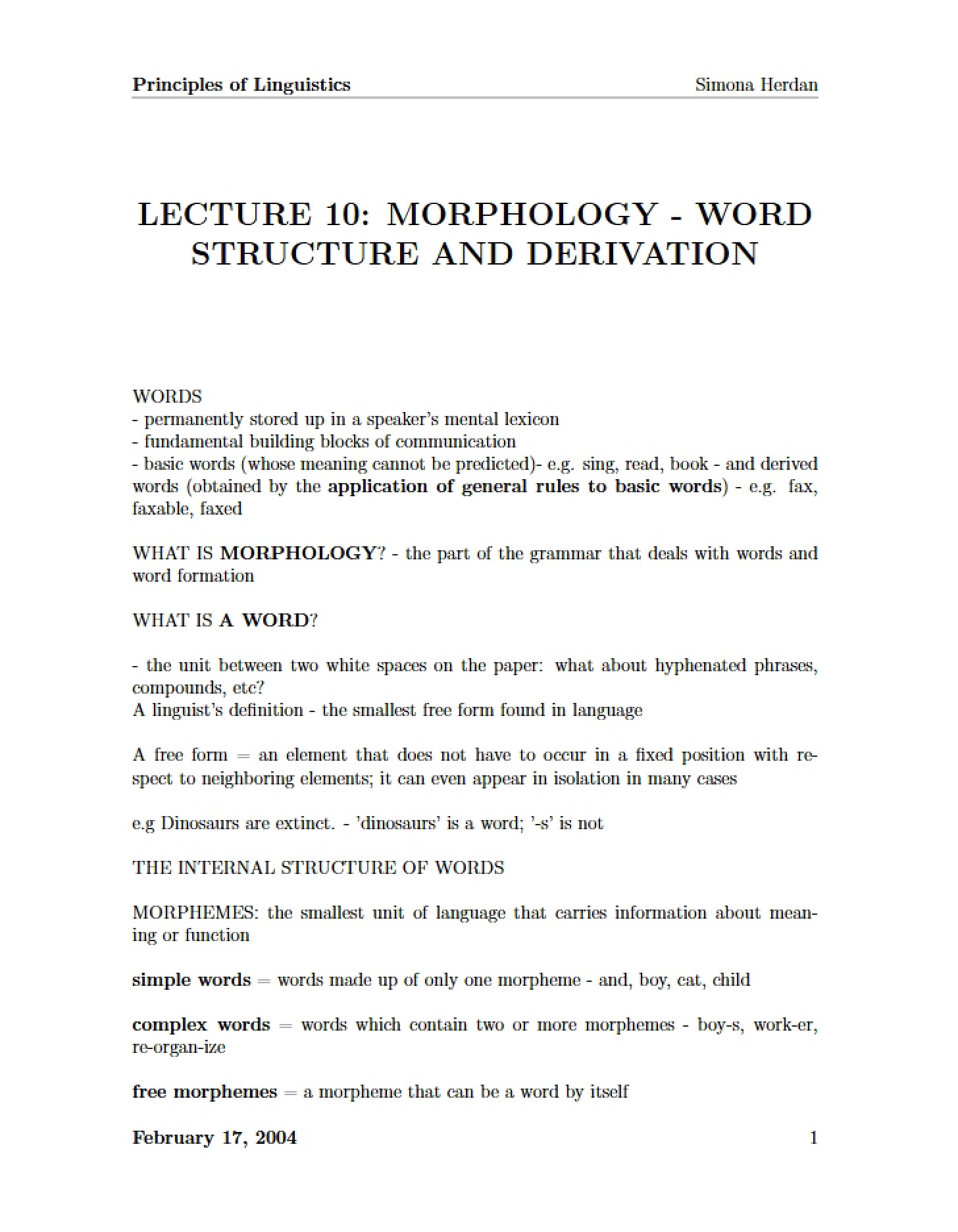 Course Material - 3 Pages