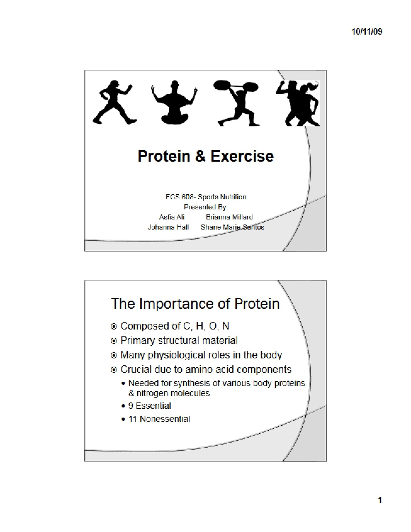 Exercise and Protein