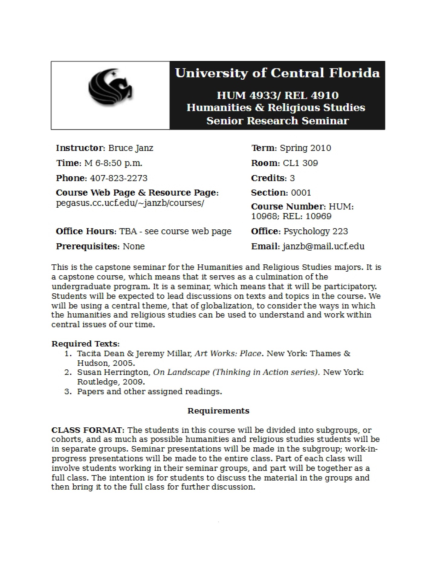 Course Syllabus