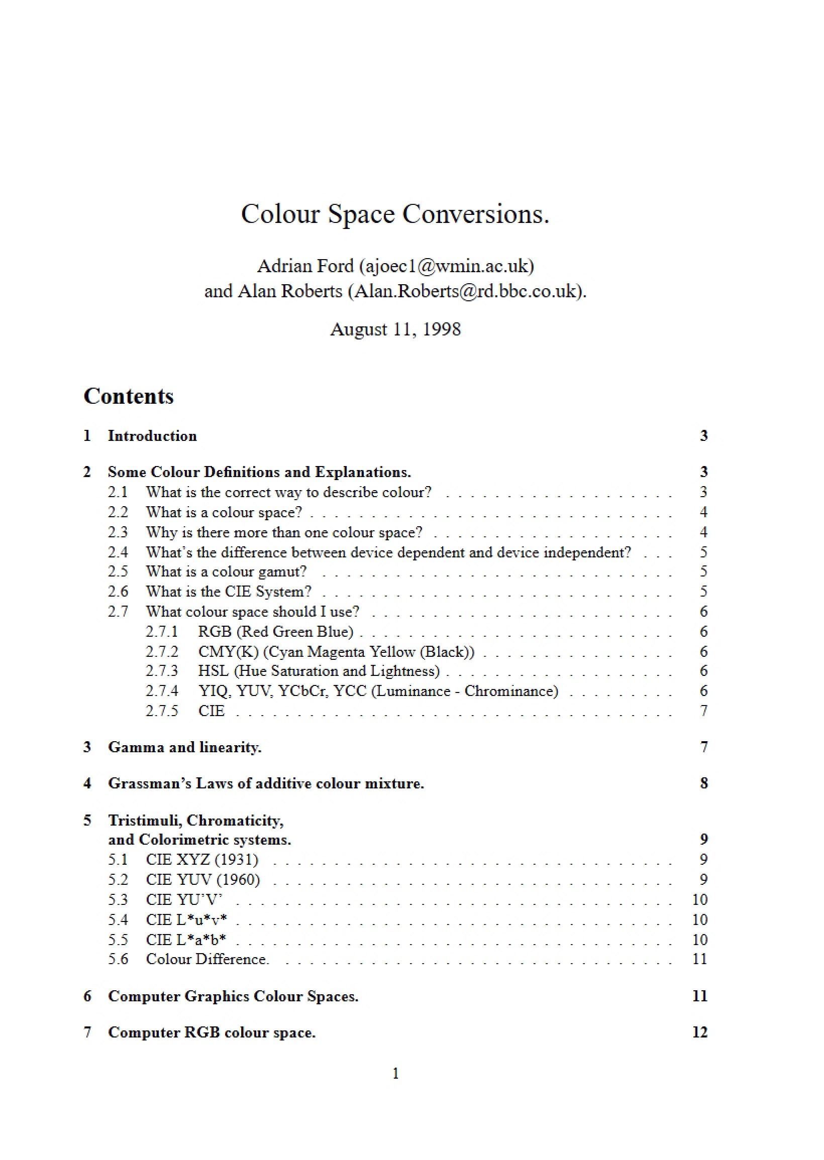 Converting Color Spaces