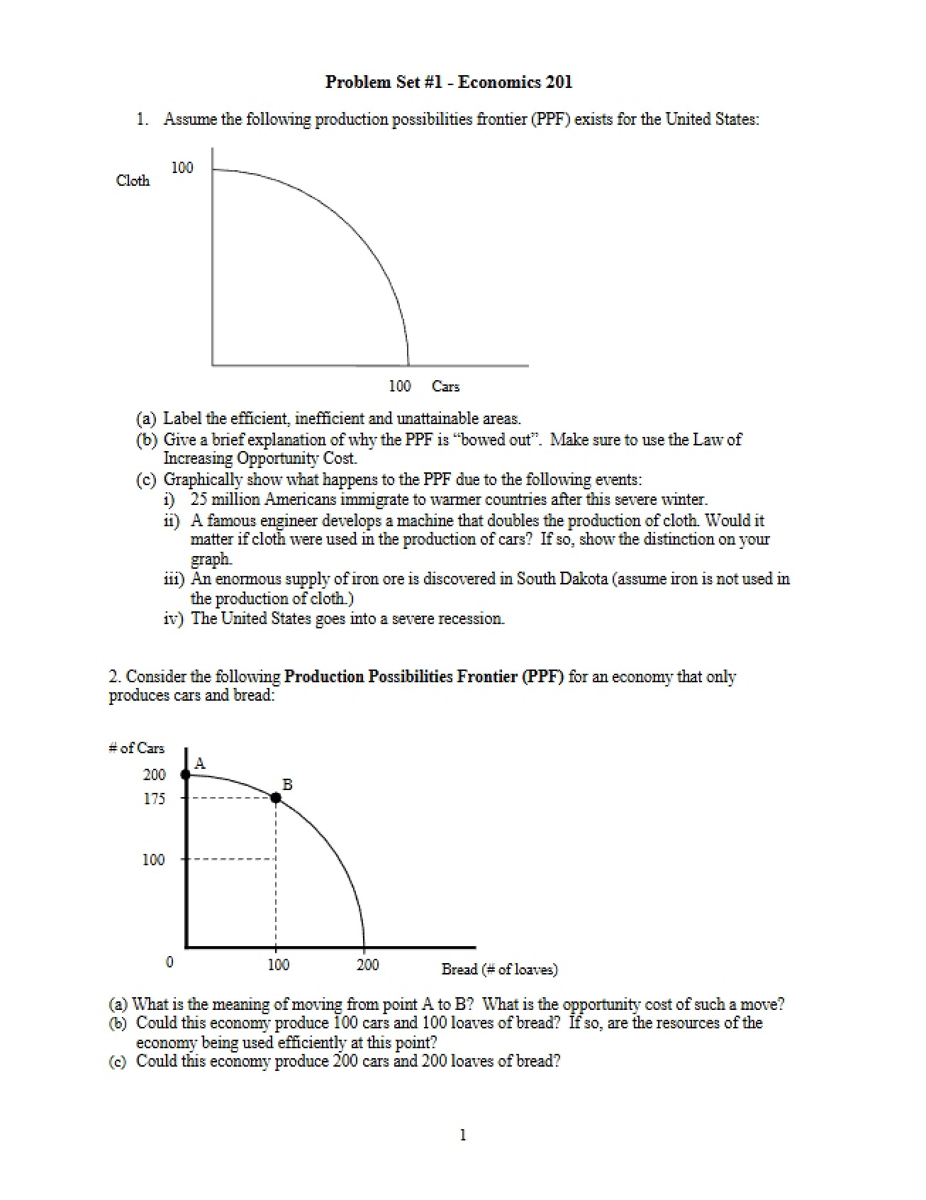 Problem Set One
