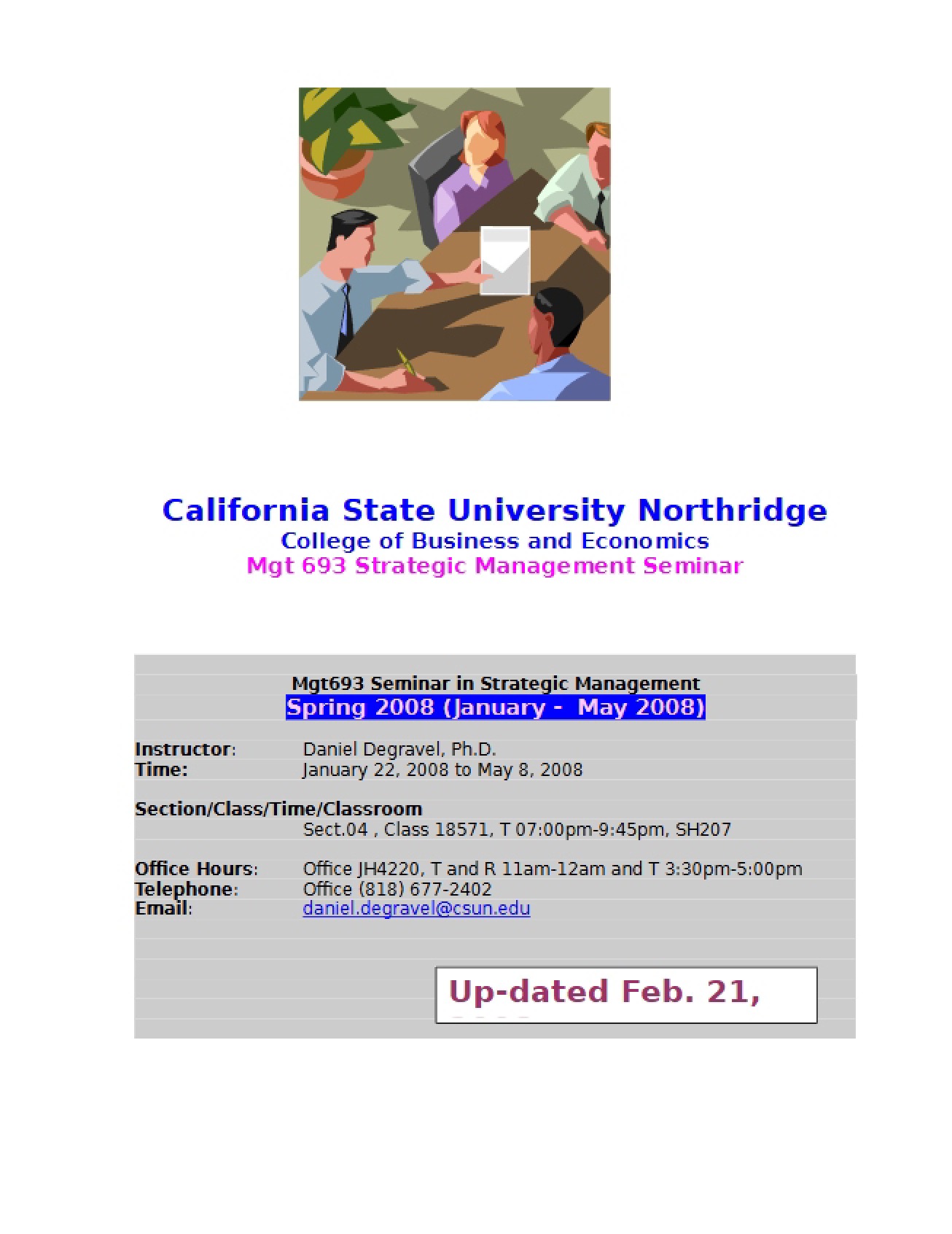 Seminar in Strategic Management Syllabus