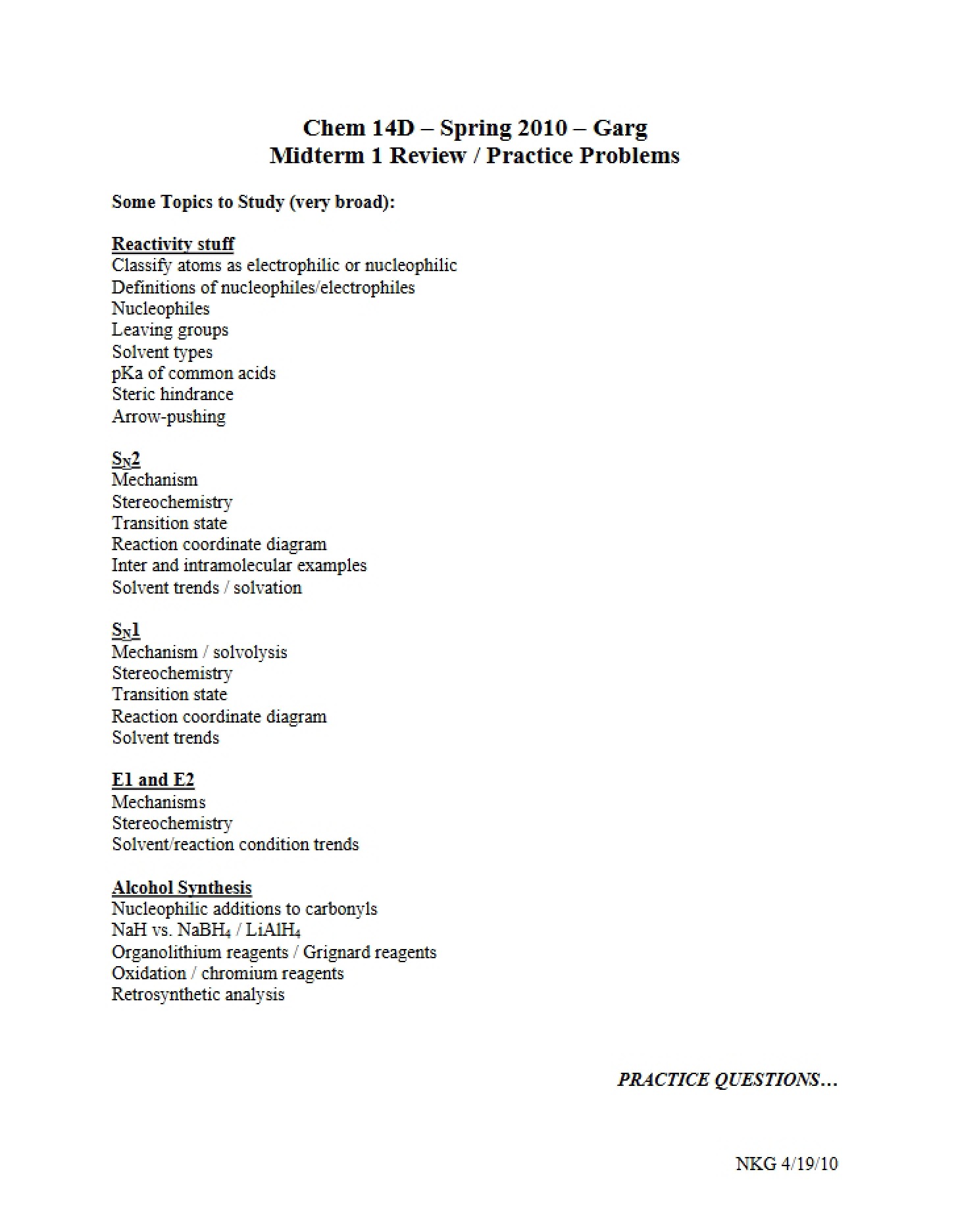 Practice Problem Set