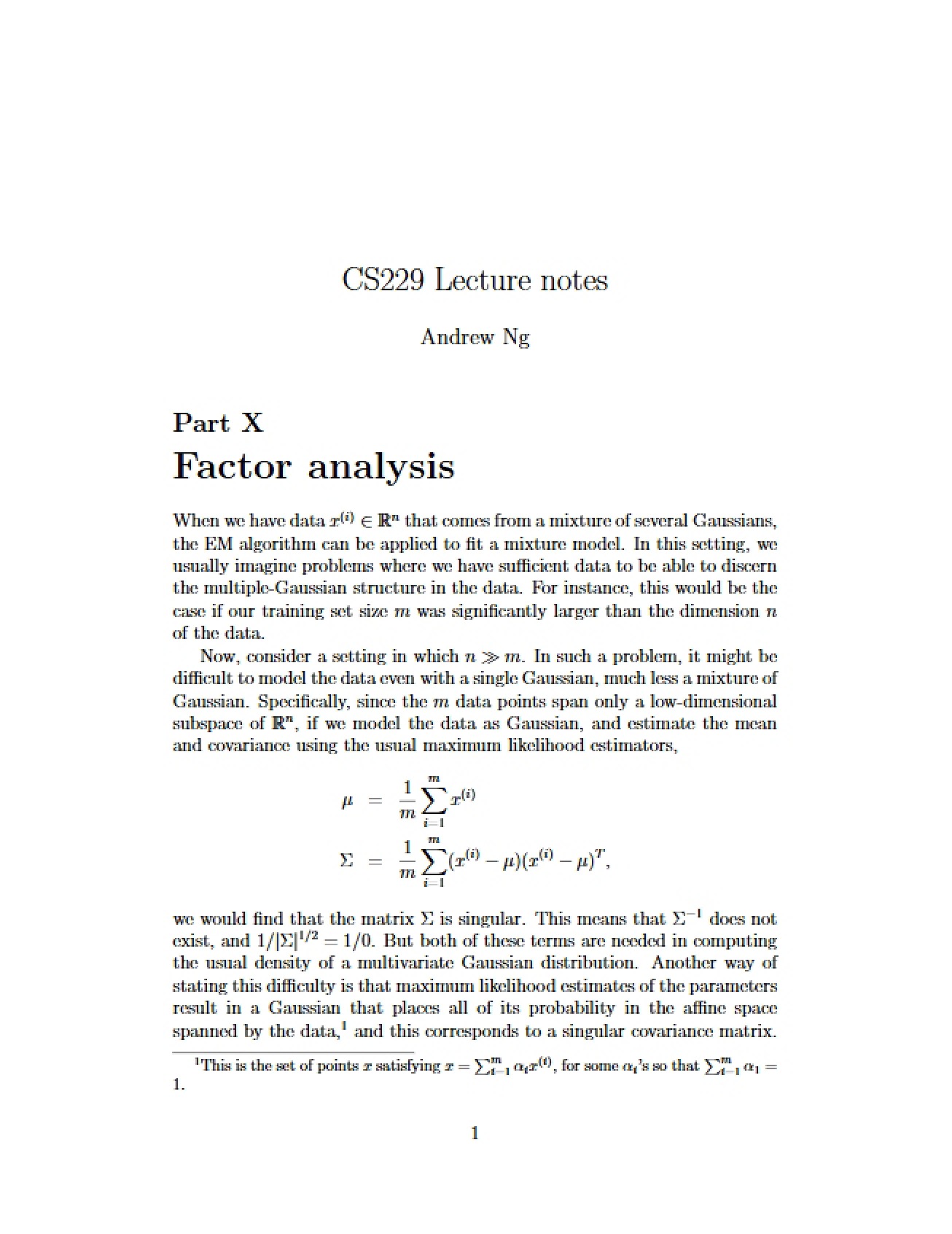 Machine Learning Lecture Notes (Set 2)