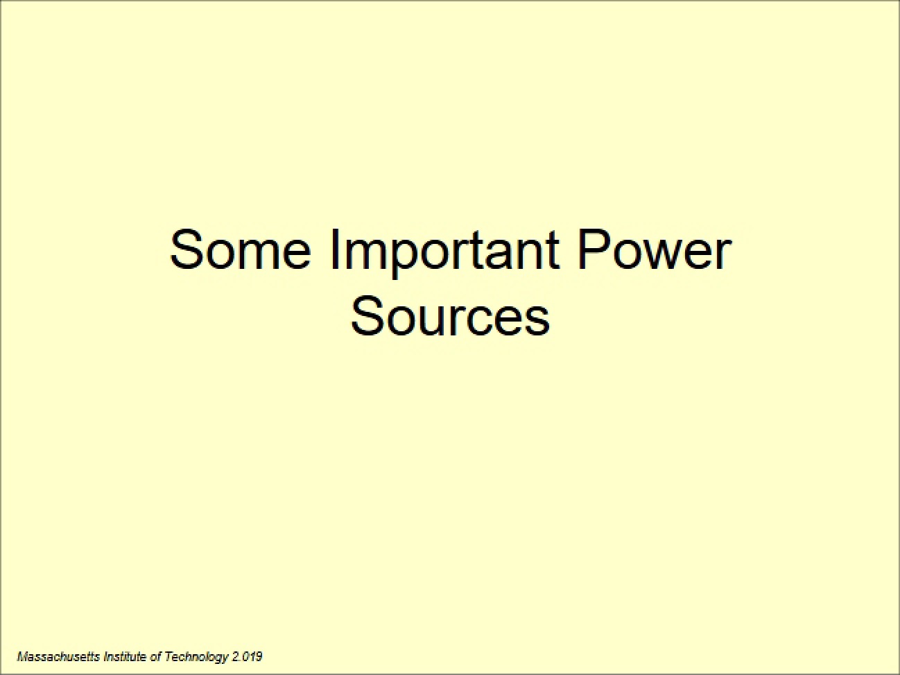 Power Sources Overview