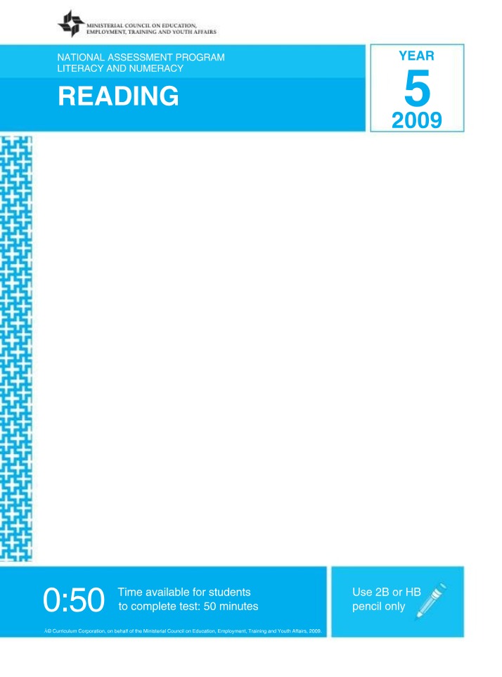 Year 5 Reading Test and Practice Questions (NAPLAN)