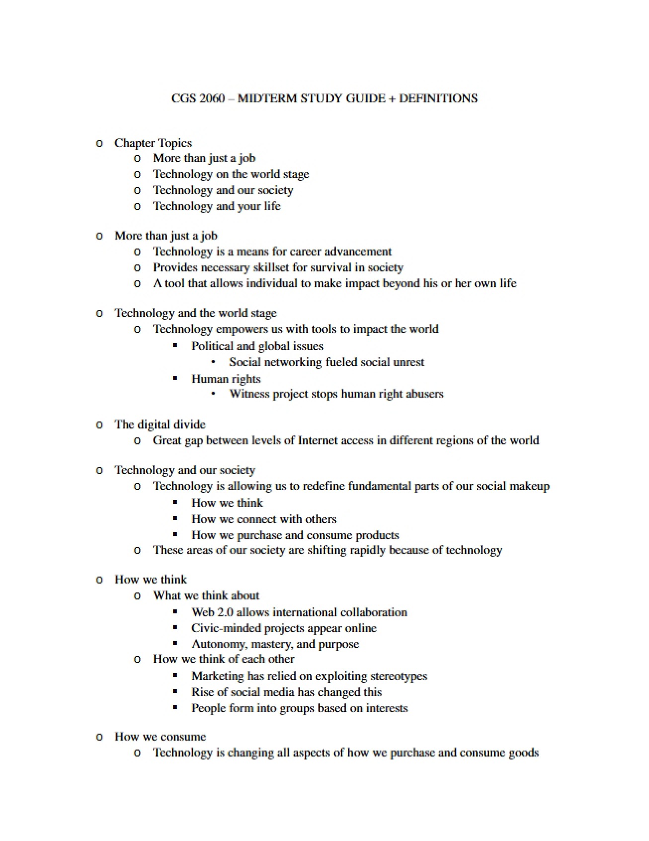 Study Material for Computer Fluency