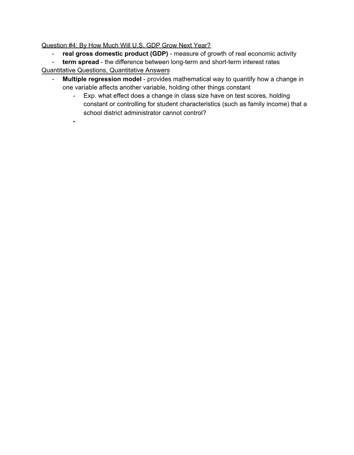 Econ 100B Notes 9