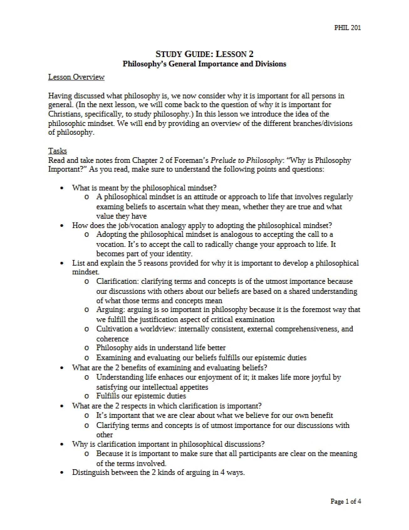 Second Lesson Study Guide