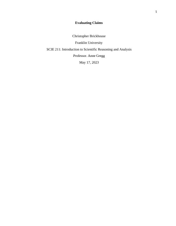 Evaluating Claims Analysis