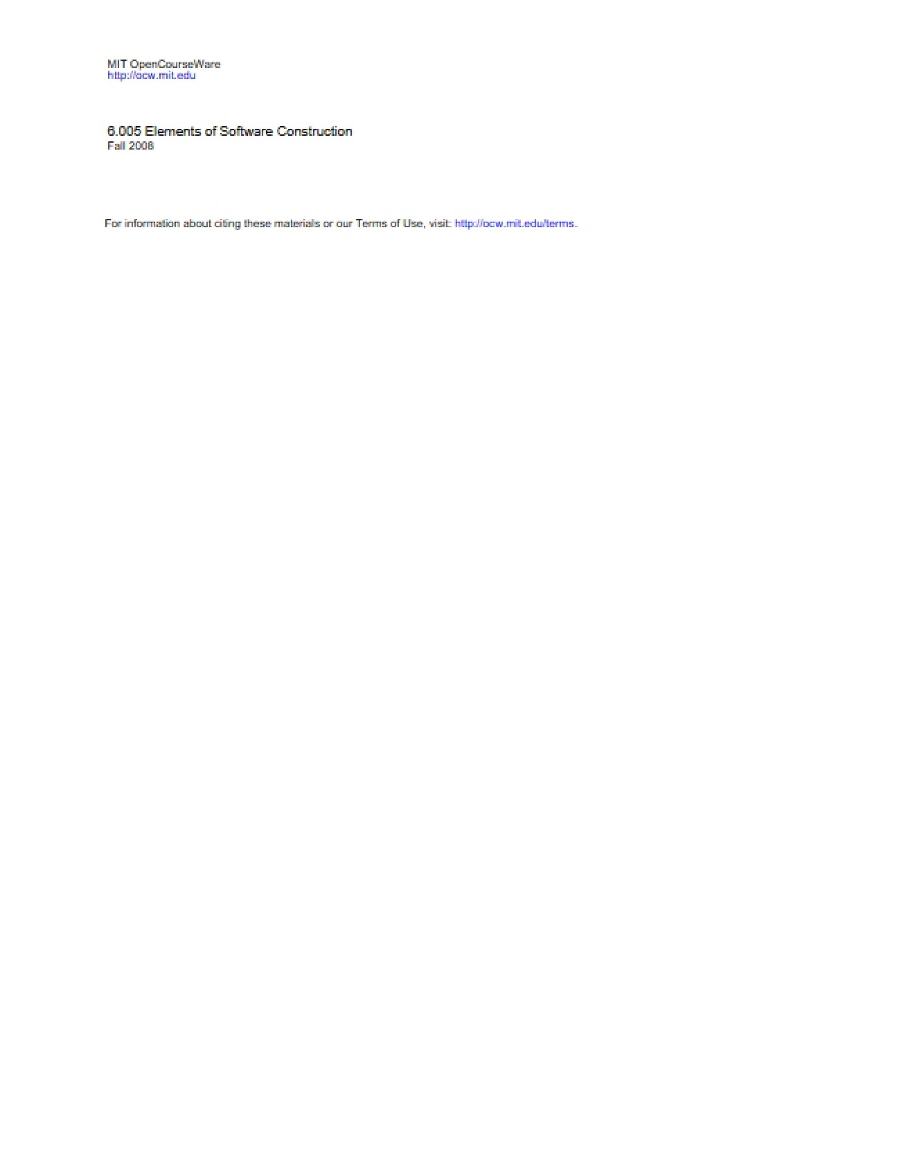 Class Notes: Software Construction