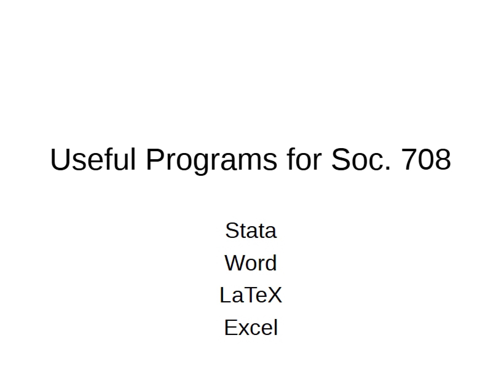 Helpful Programs for Sociology Statistics