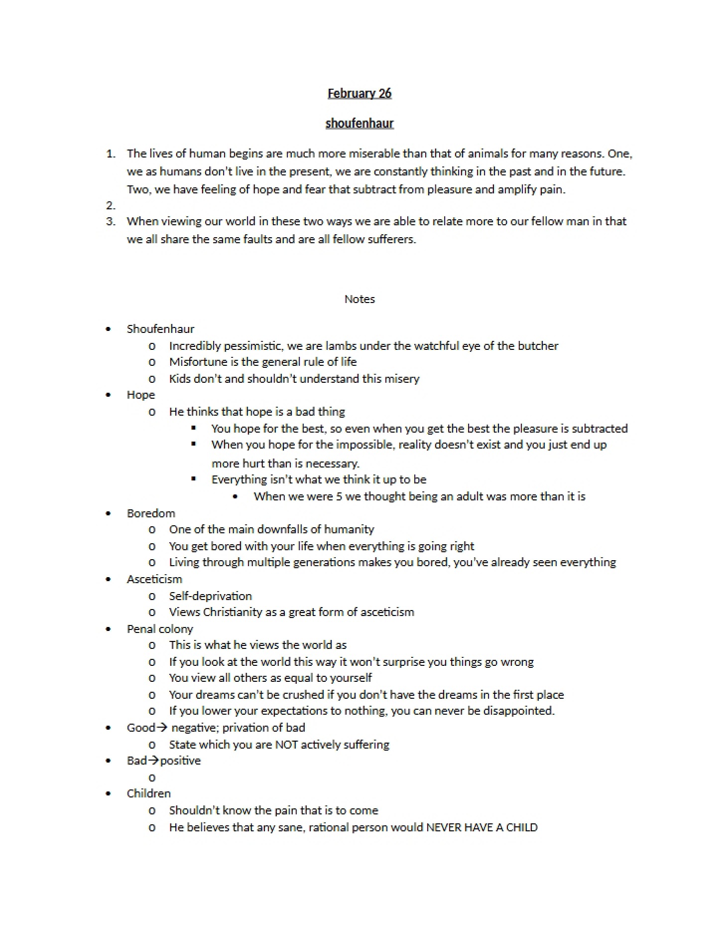 Notes for Feb 26