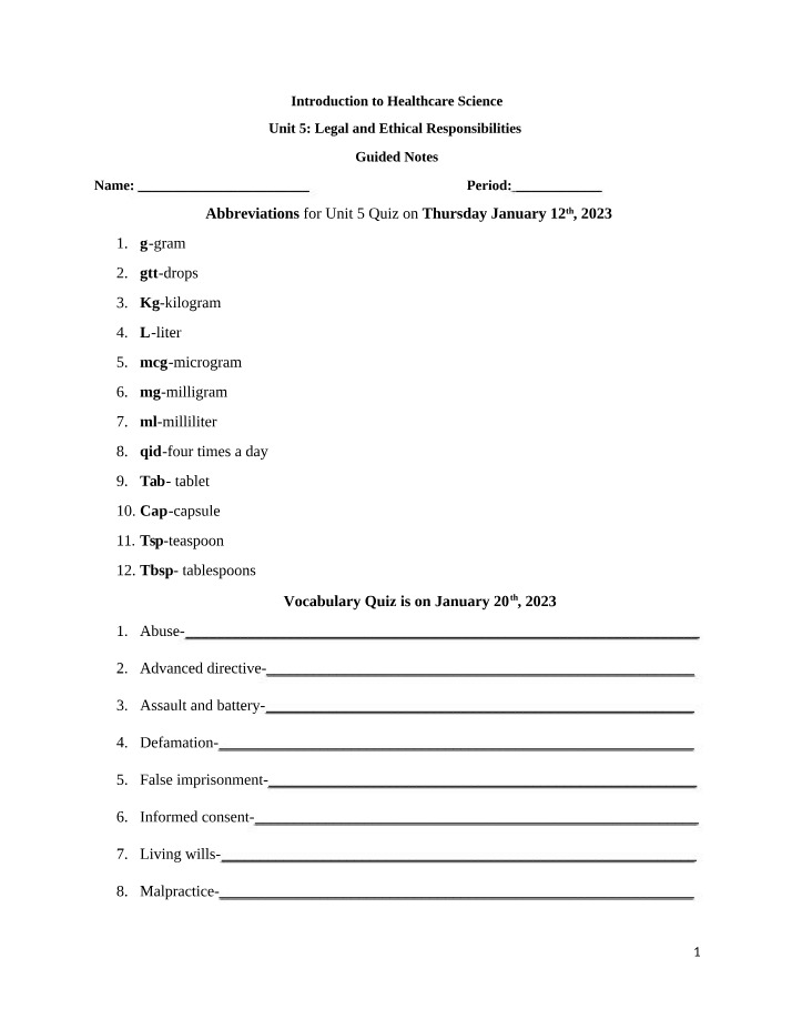 Legal and Ethical Responsibilities in Healthcare