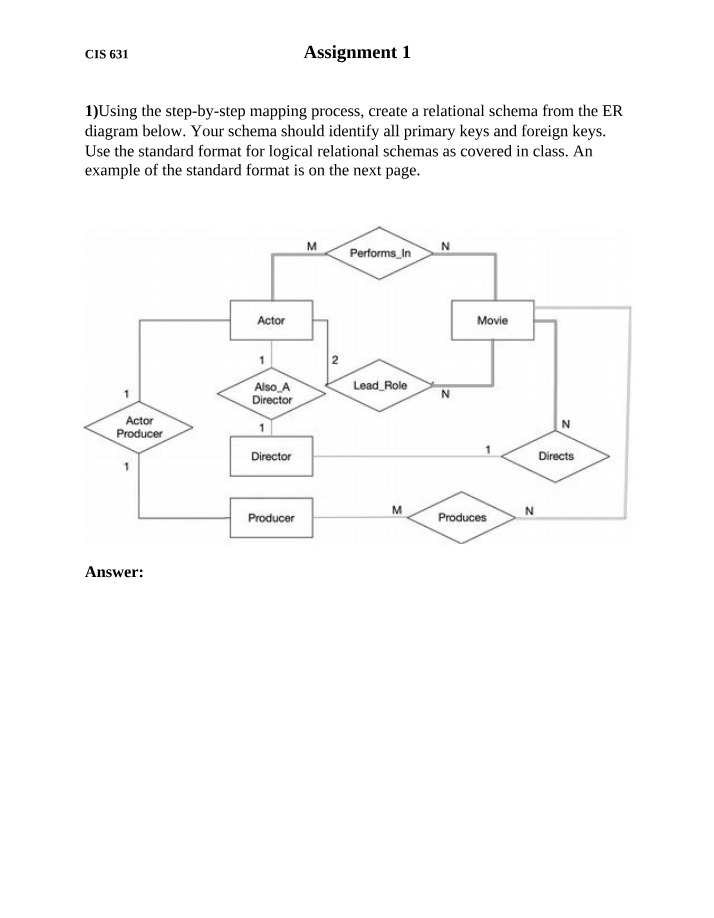 Step-by-Step ER Diagram to Relational Schema