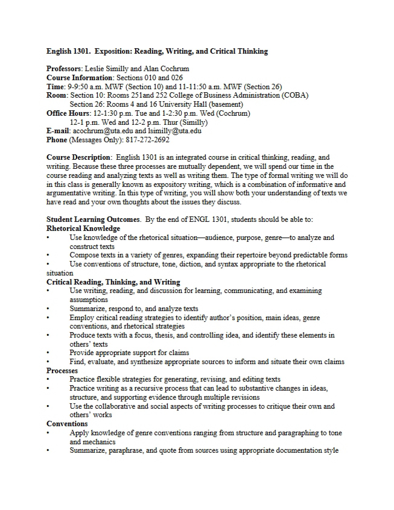 Course Policy Document