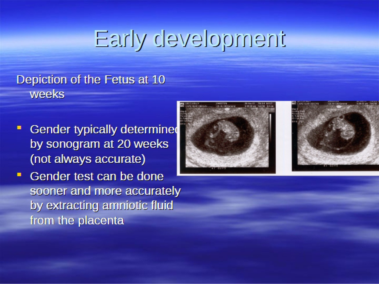 Development in Early Stages