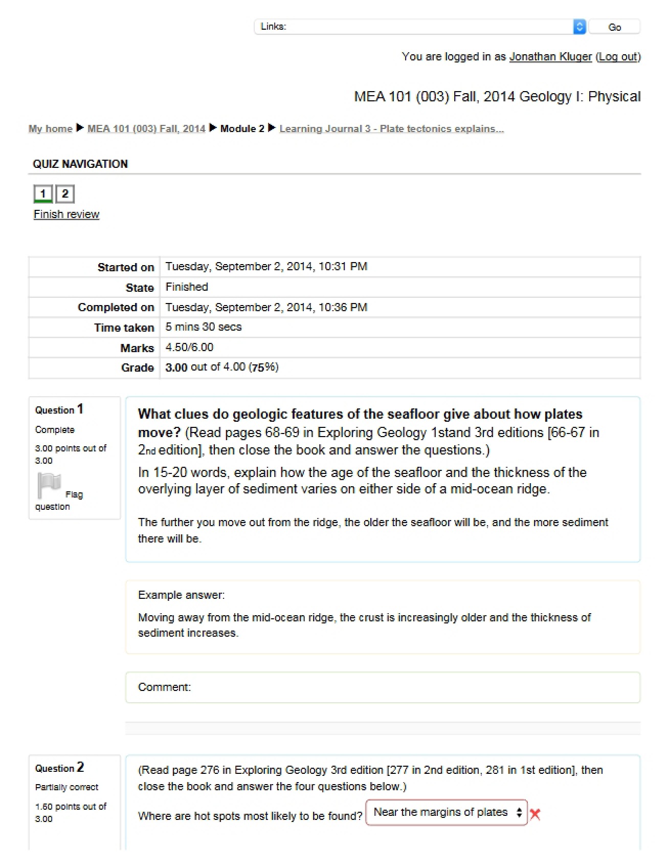 Plate Tectonics Explanations Learning Journal 3