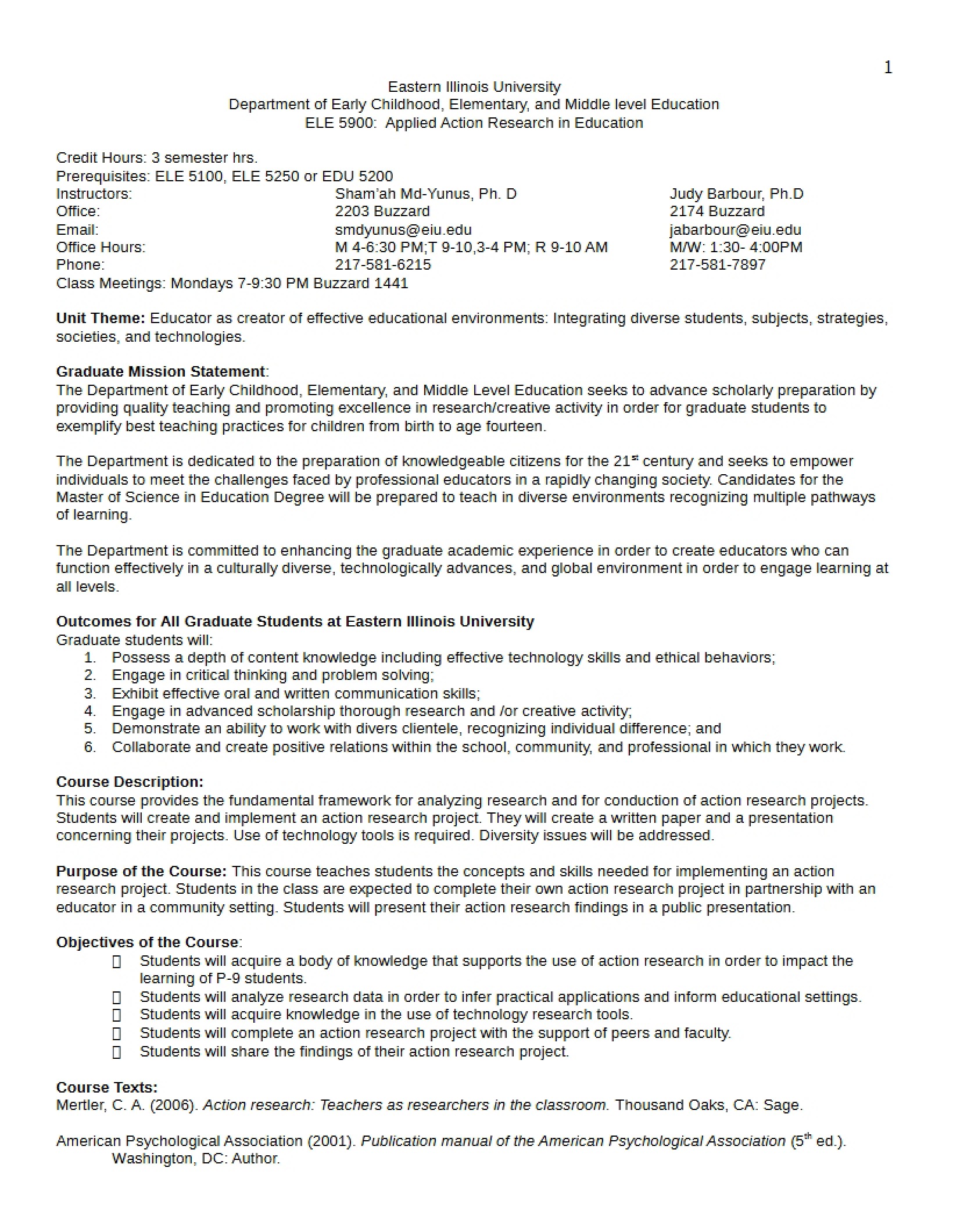 Syllabus - ELE 5900