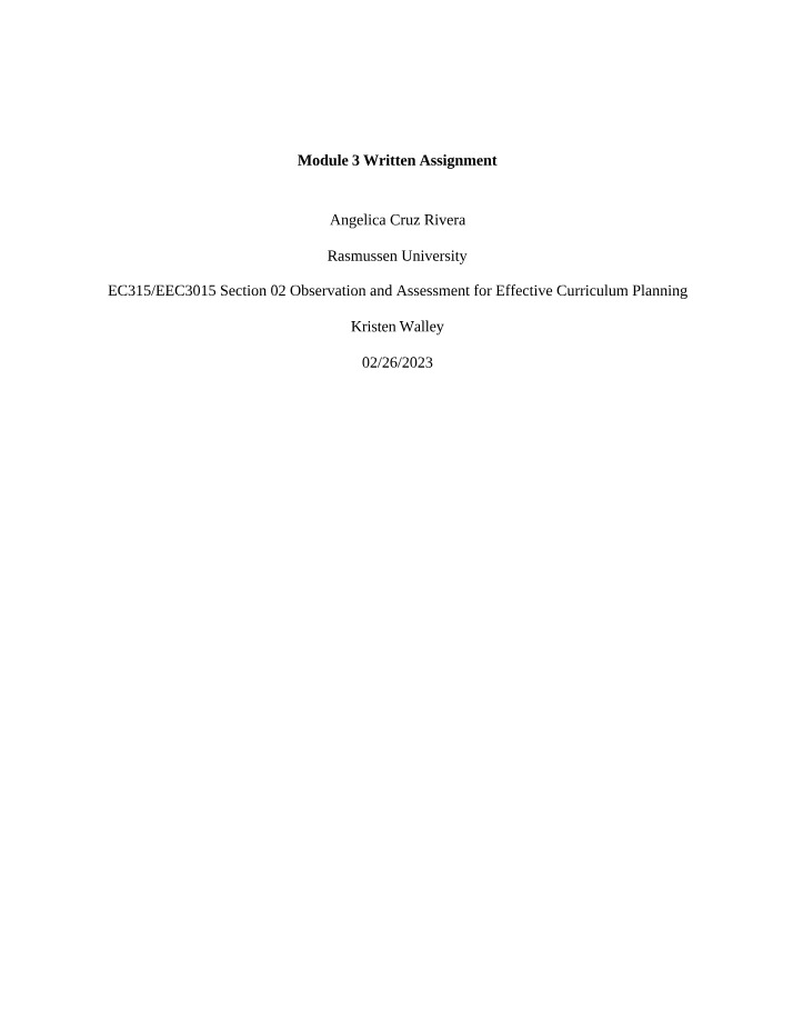 Screening Instruments and Assessments - Comparison Chart