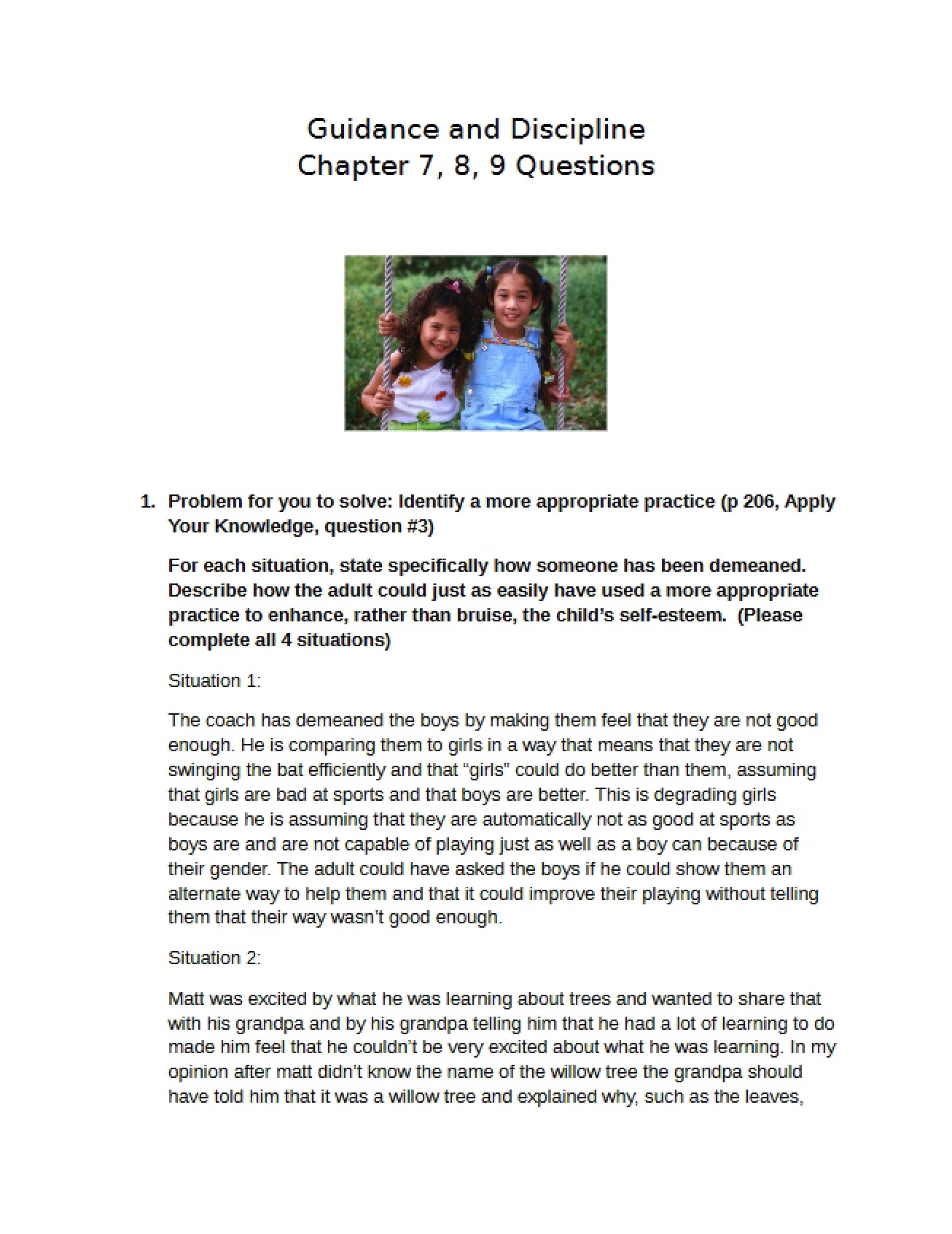 Questions Chapters 7-9