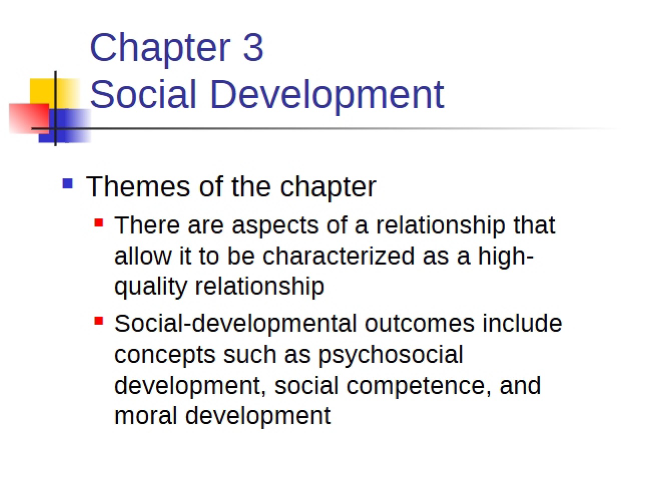 Social Development Chapter Three