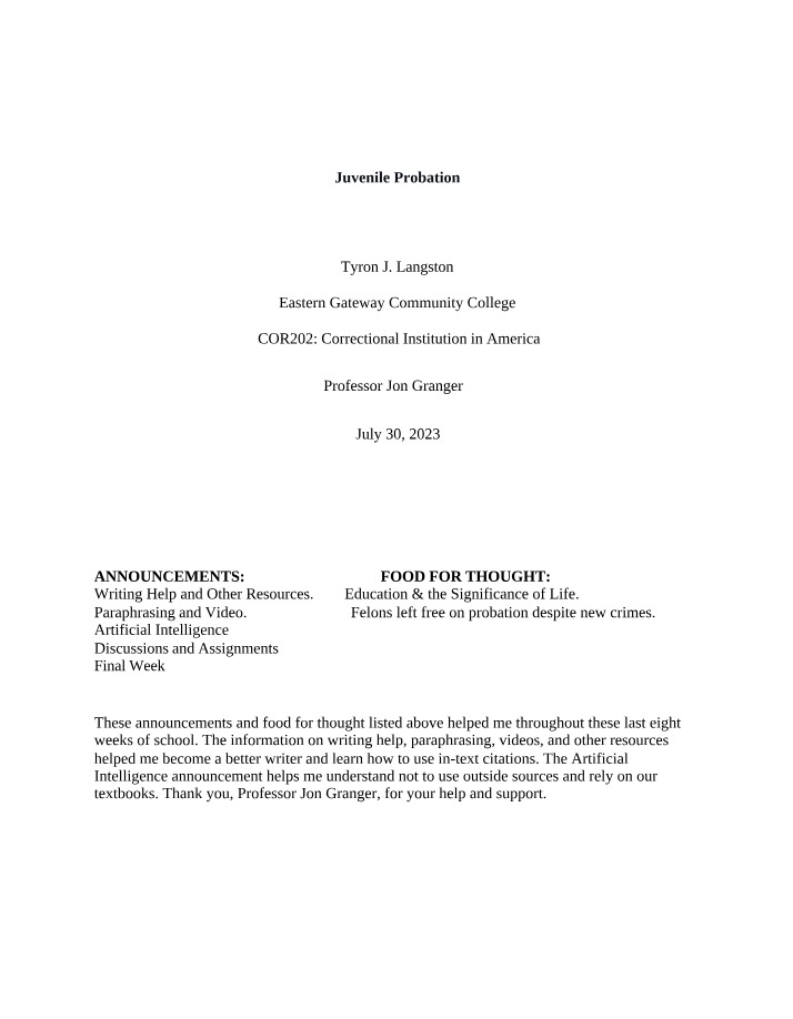 Juvenile Rehabilitation and Community Probation