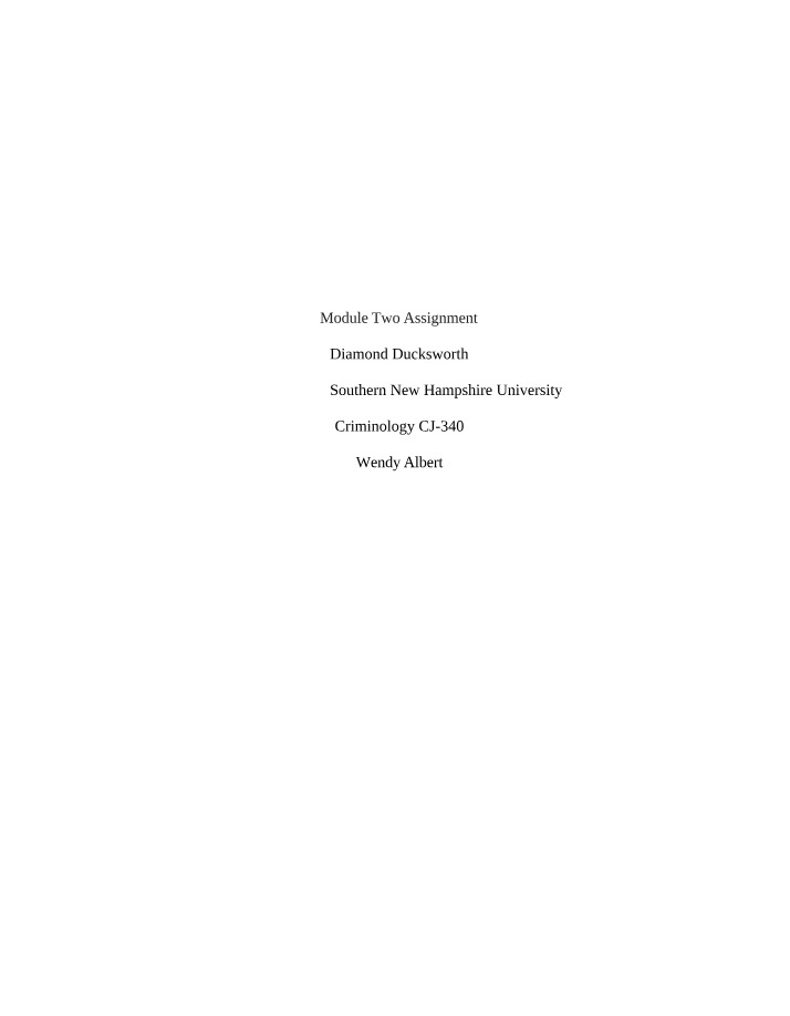 Module Two Assignment Criminology B