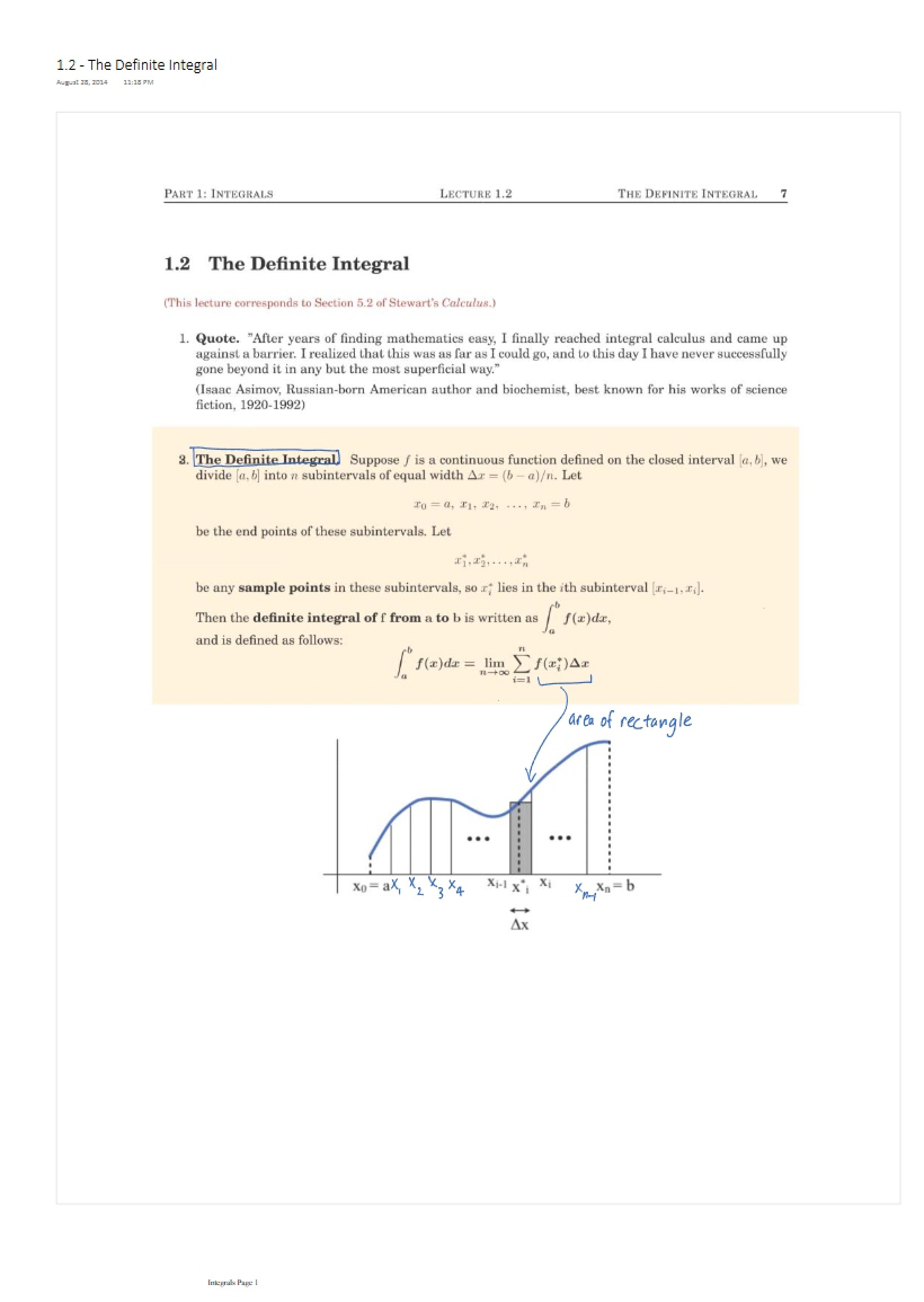 Integral Definite