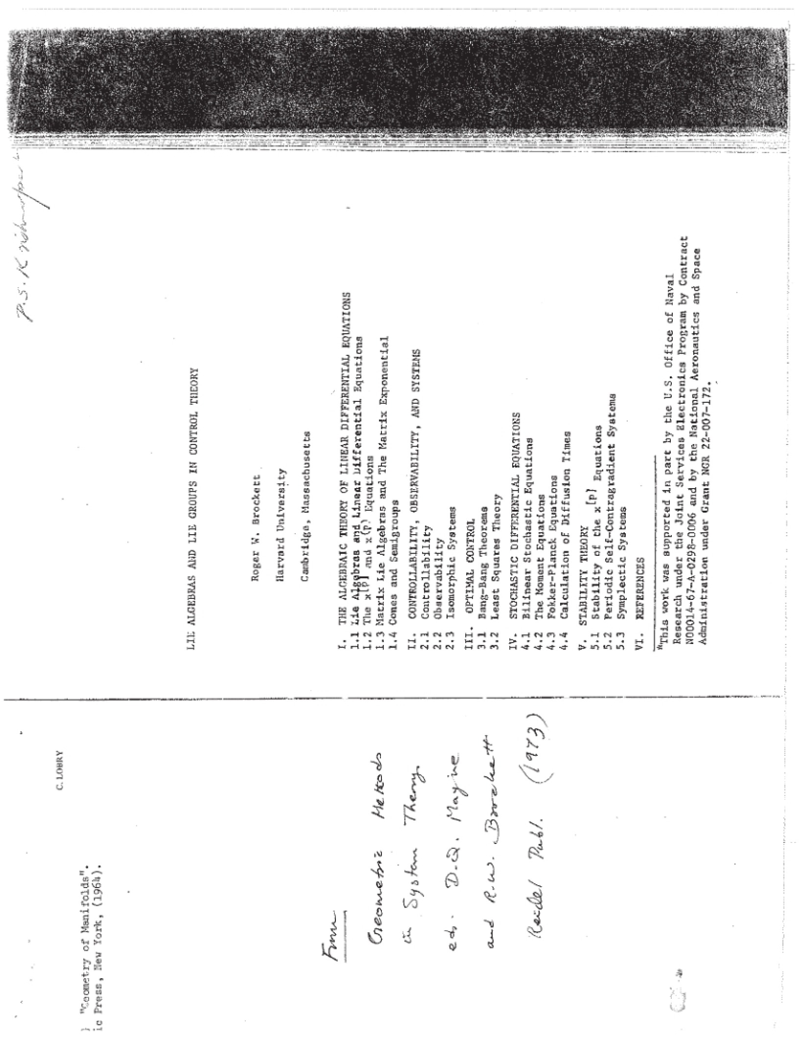 Control Theory Lie Groups and Algebras