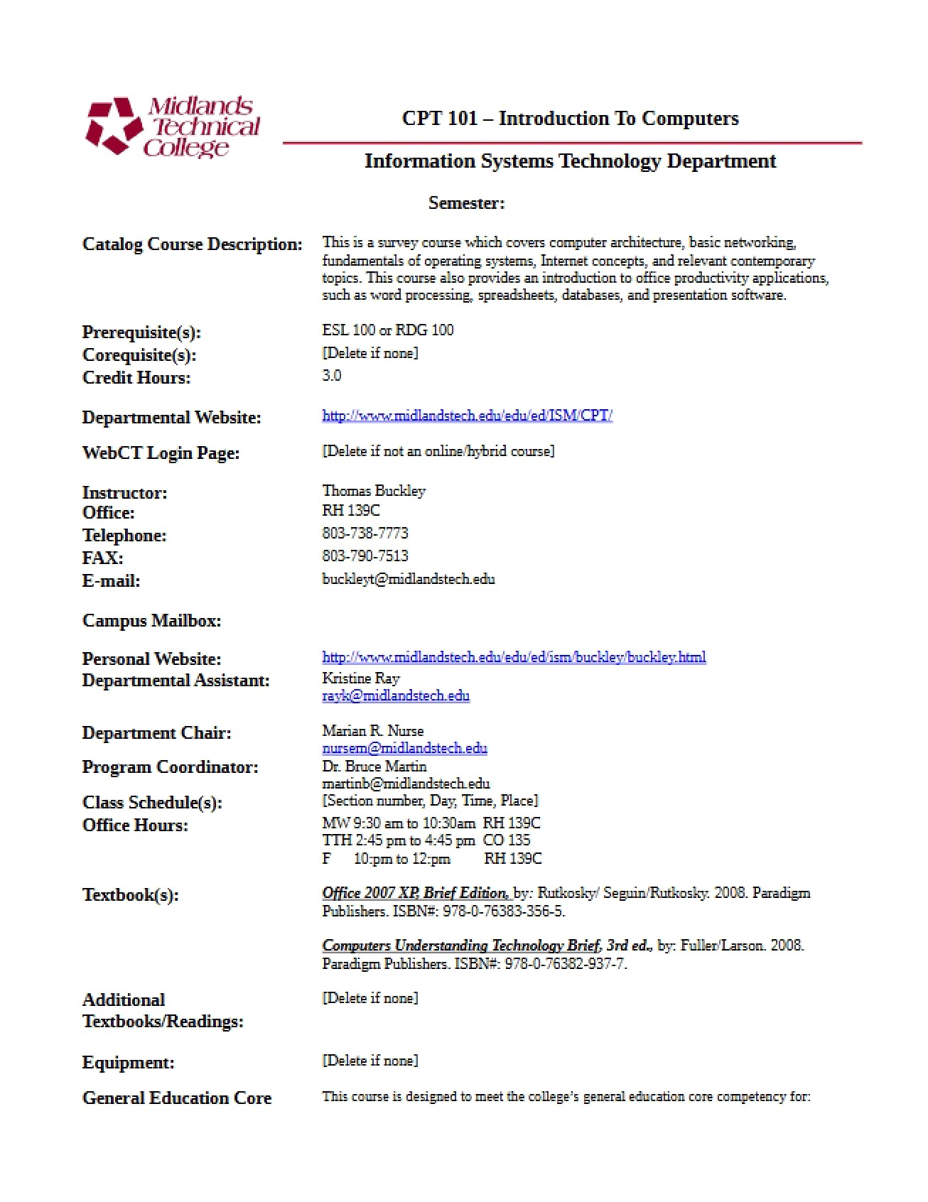 CPT 101 Addendum