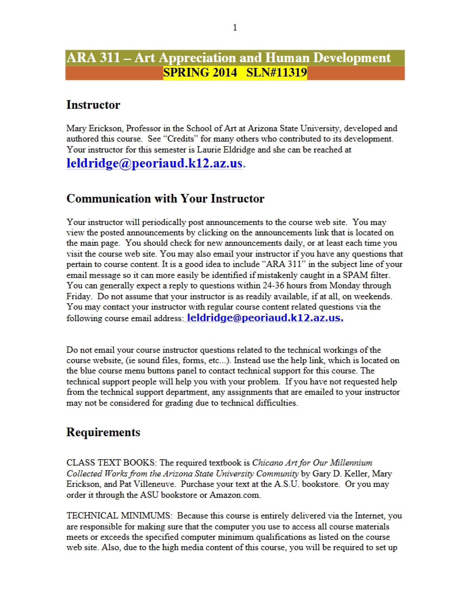 Course Syllabus