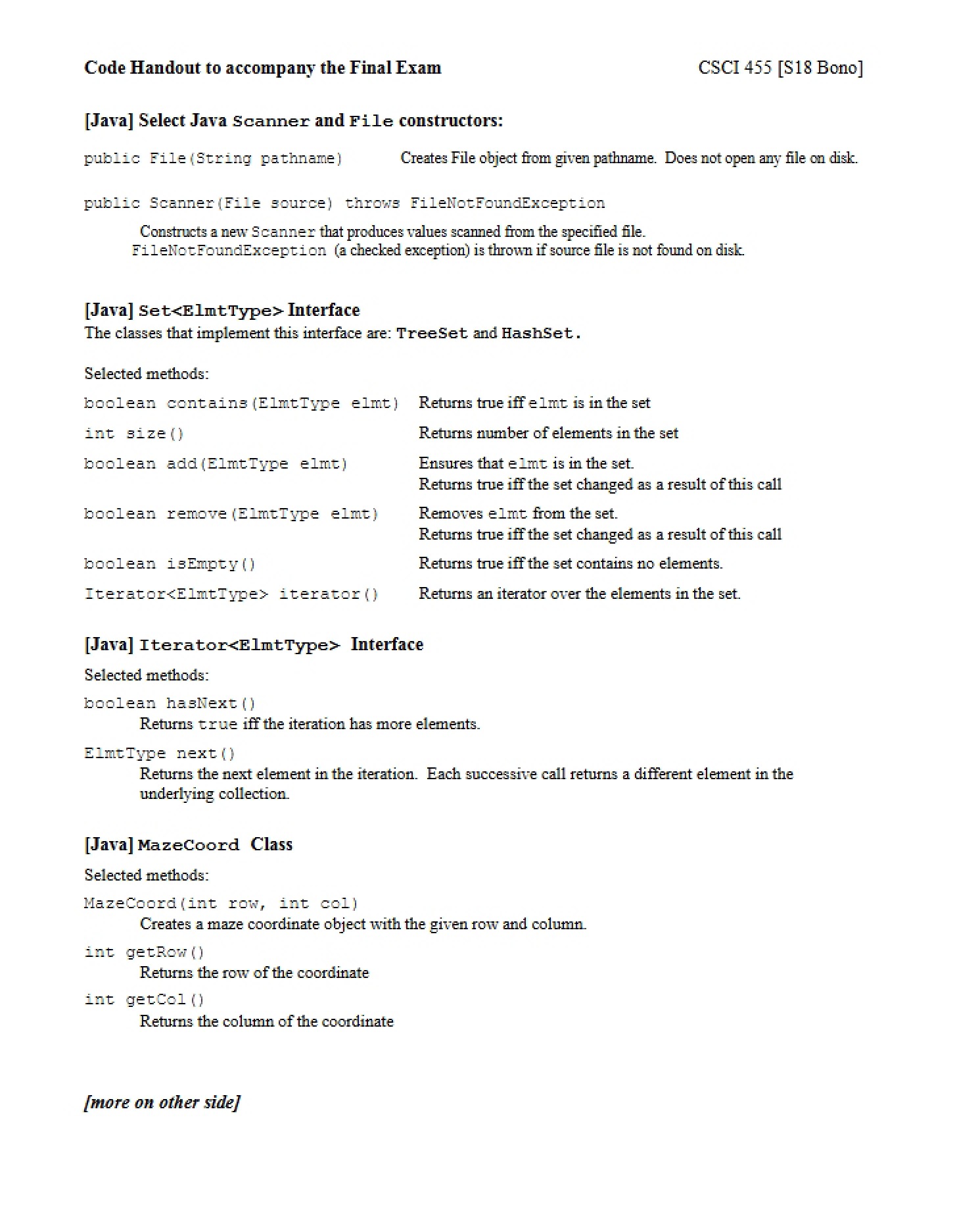 Handout containing Code (5)