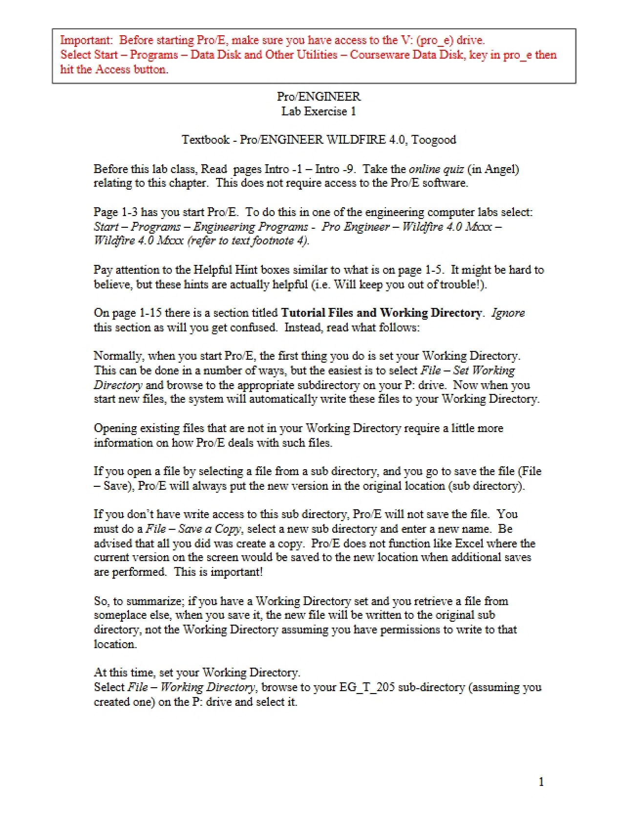 Pro ENGINEER Topics