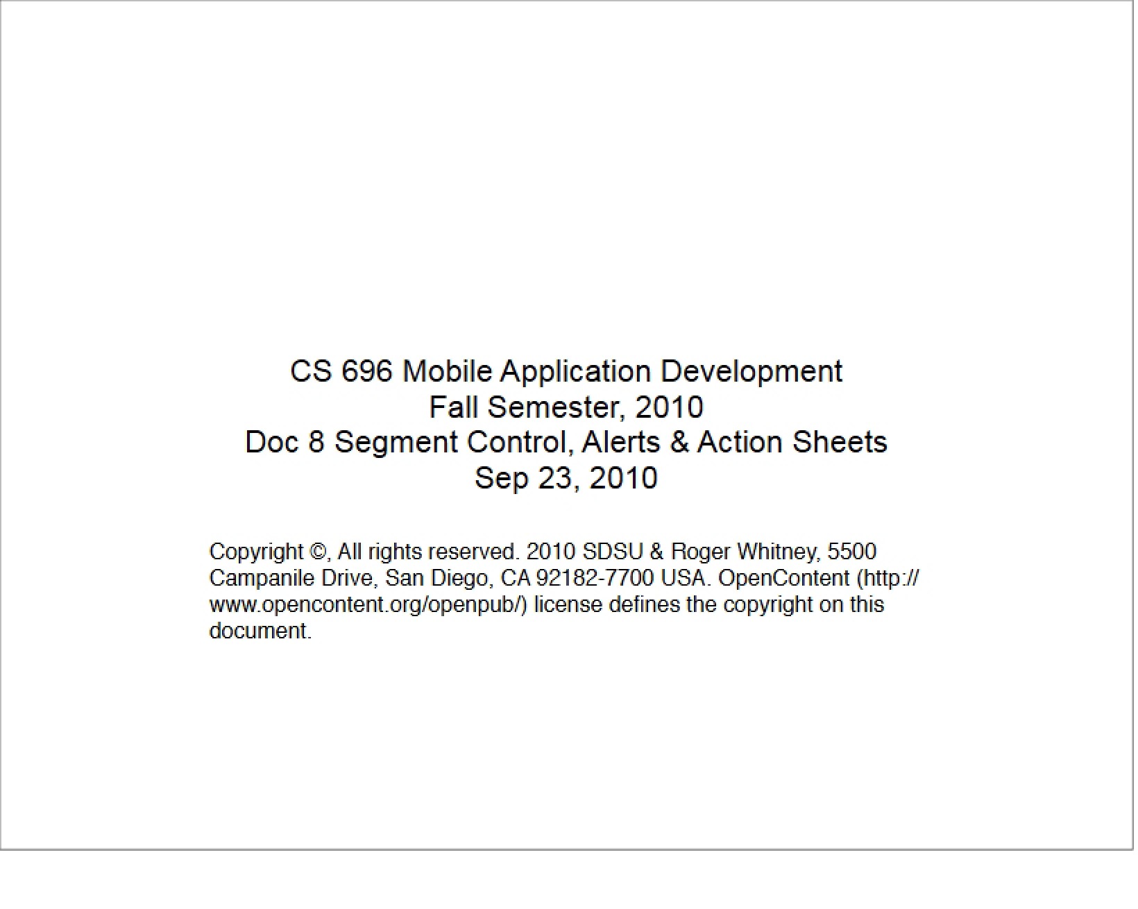 Action Sheets and Segment Control