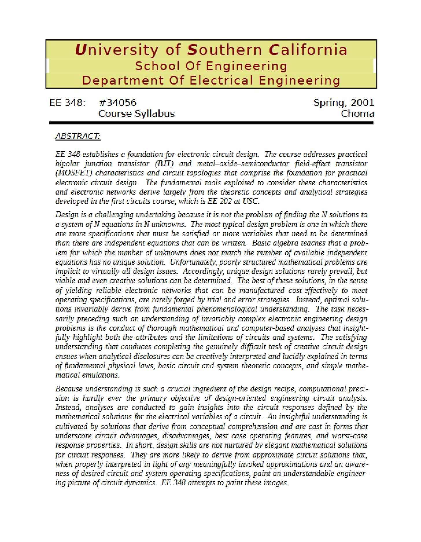 Course Syllabus 348