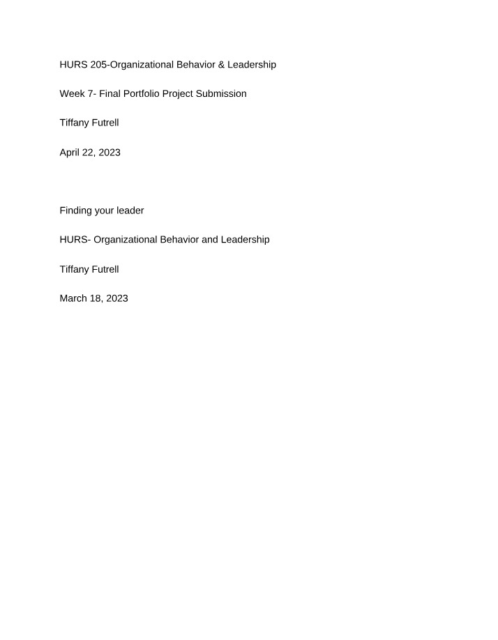 HURS 205 - Week 7 Portfolio Project Submission